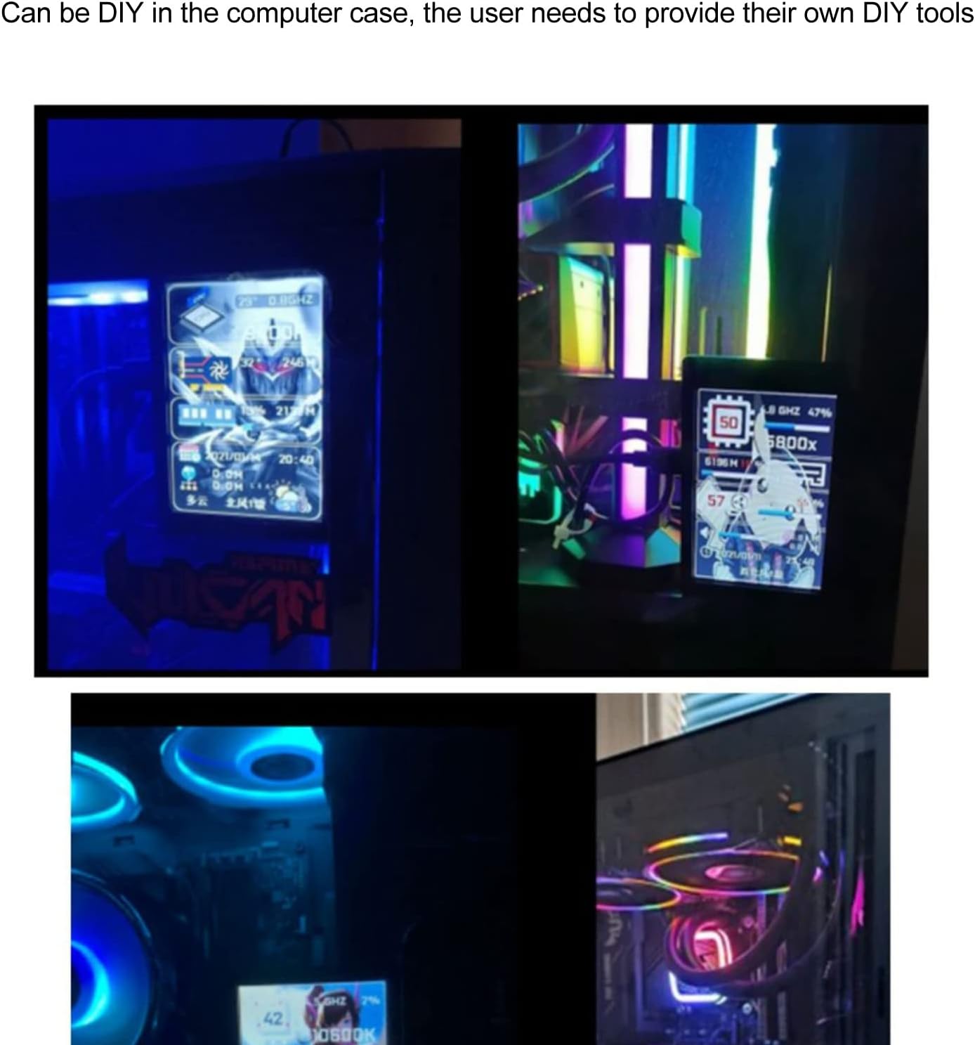 Display Temperatura PC 3.5 Pollici USB-C, Nero - immagine 3