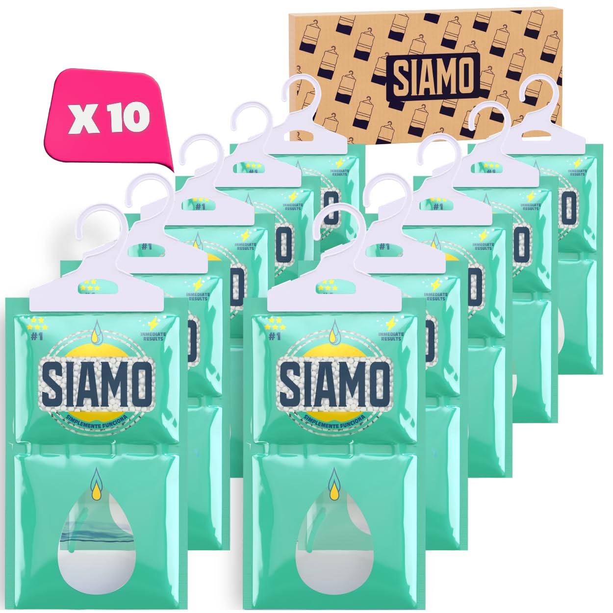 Siamo 10 Pack Sacchetti Deumidificatori Antimuffa