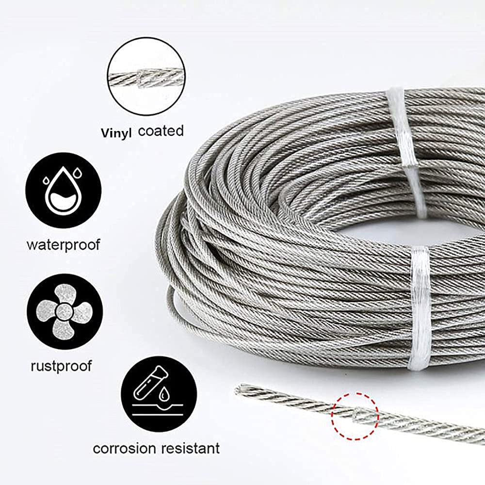 Set Fune Metallica Acciaio Inox 304 Rivestita Nylon 50M/168FT ...