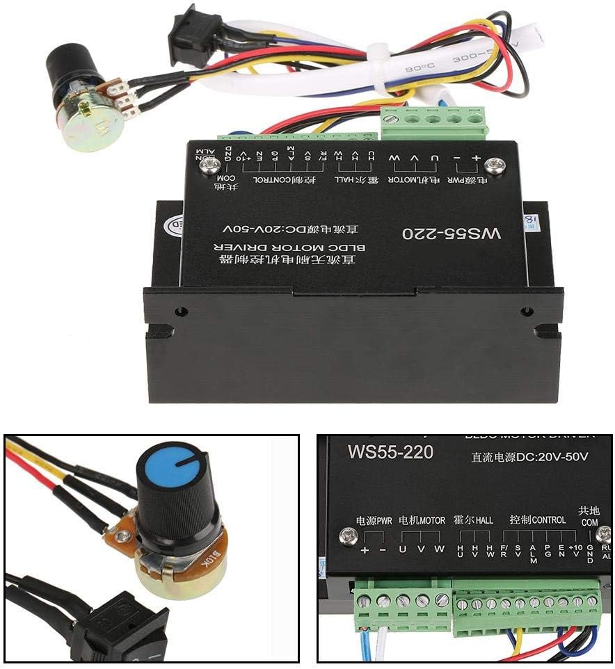 WS55-220 BLDC Motor Driver Controller DC 48V 500W mandrino senza spazzola CNC - immagine 3