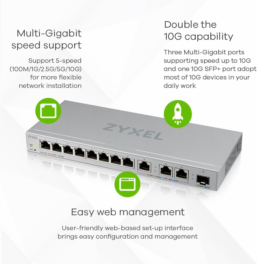 Zyxel Switch Web-Managed Multi-Gigabit 12 Porte - immagine 4