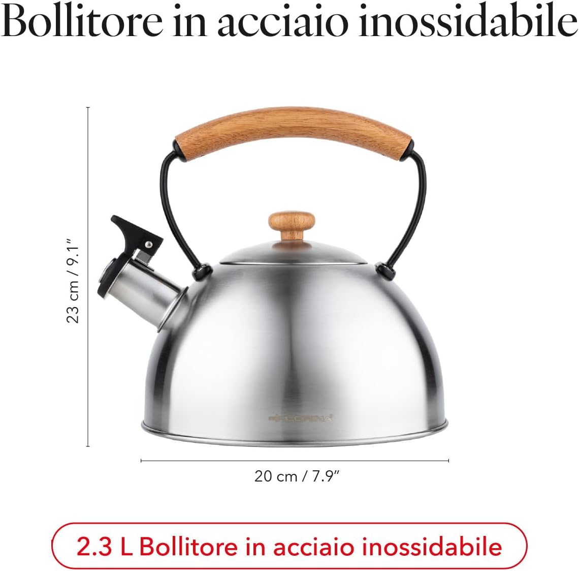 Florina Bollitore Acqua 2,3 l, Argento - immagine 2