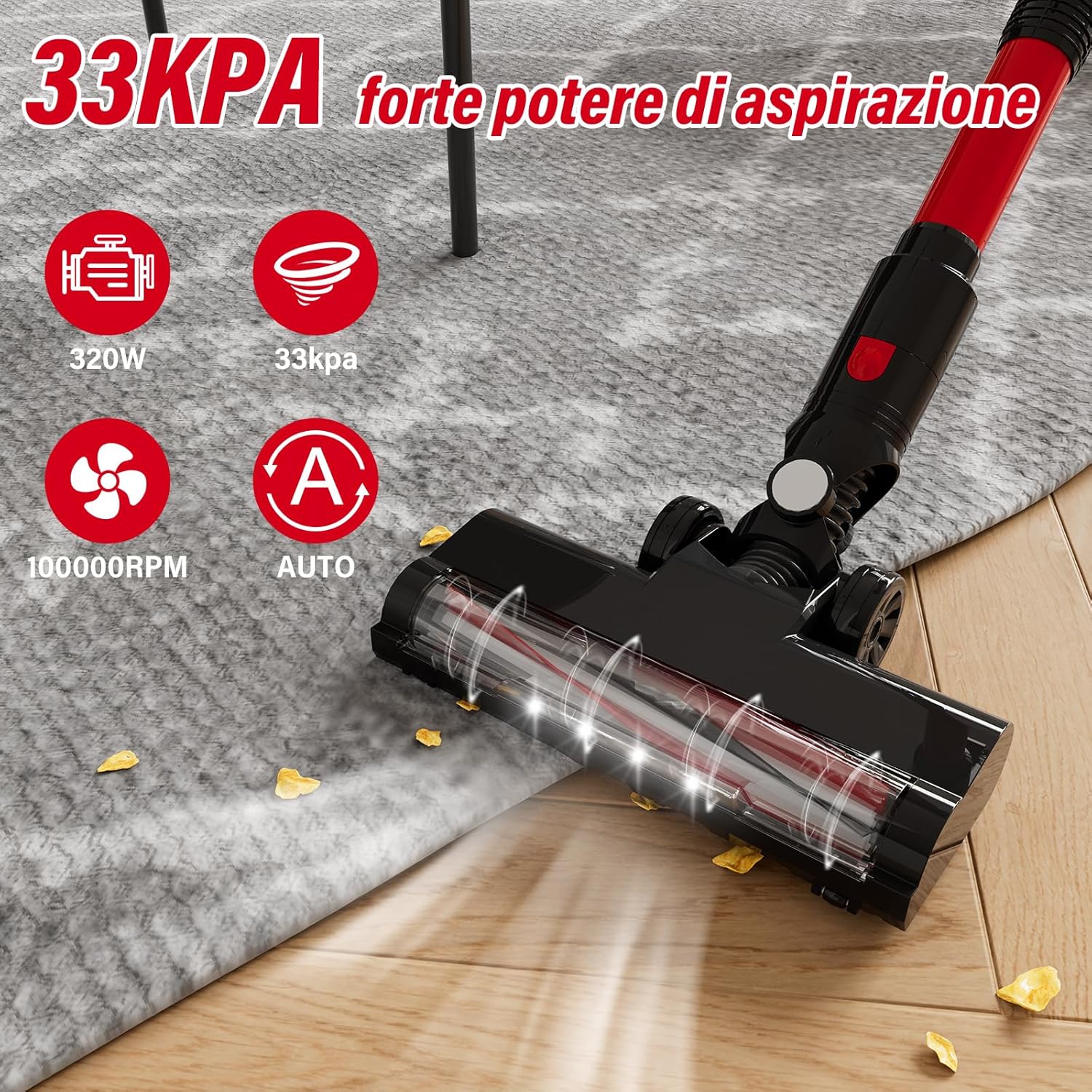 Stanew Aspirapolvere Senza Fili 33Kpa 320W - immagine 2