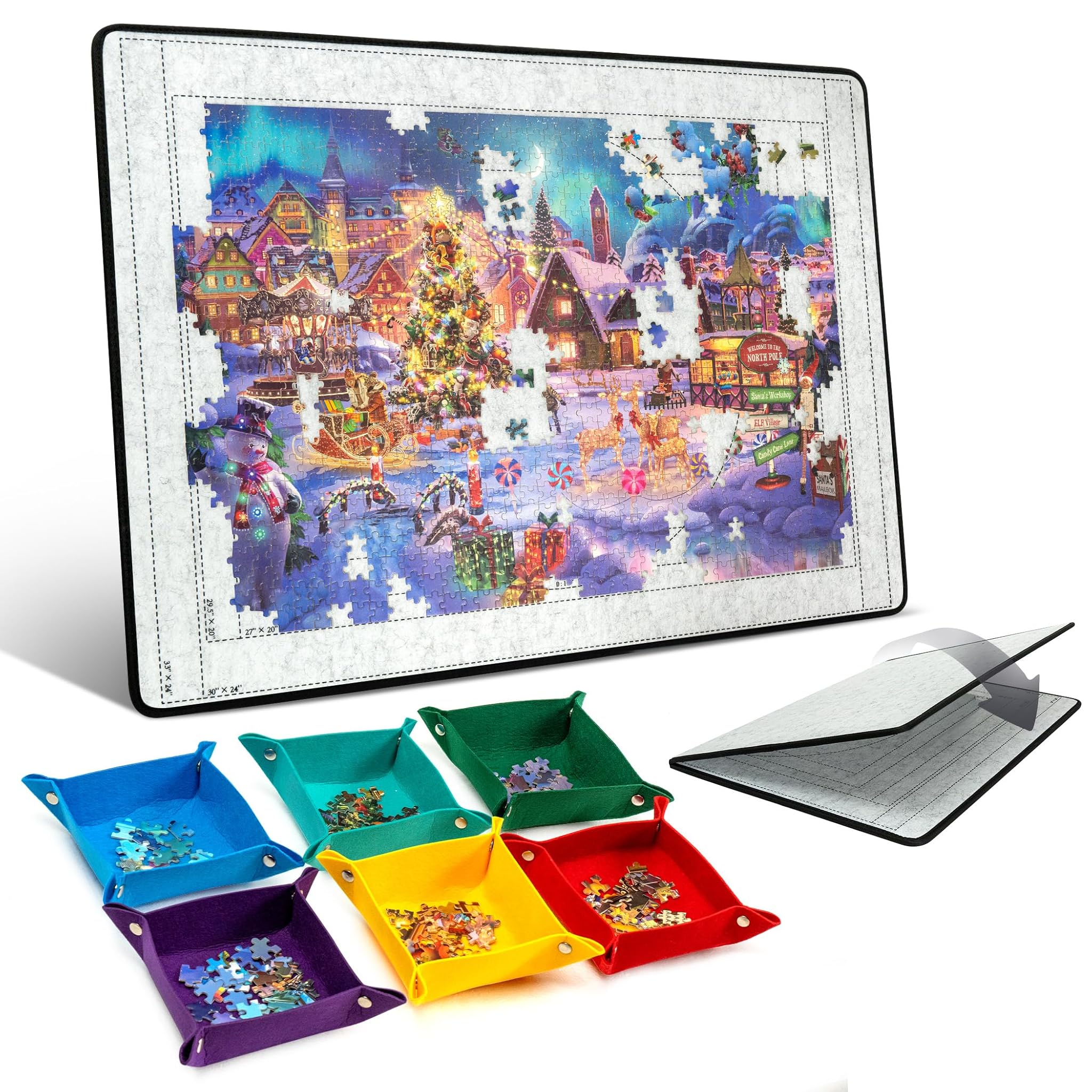 Tavola Puzzle con 6 Vassoi di Ordinamento