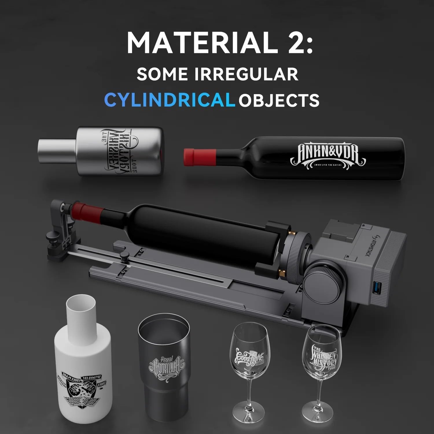 ATOMSTACK R8 Pro Laser Rotation con Mandrini e Rulli - immagine 5