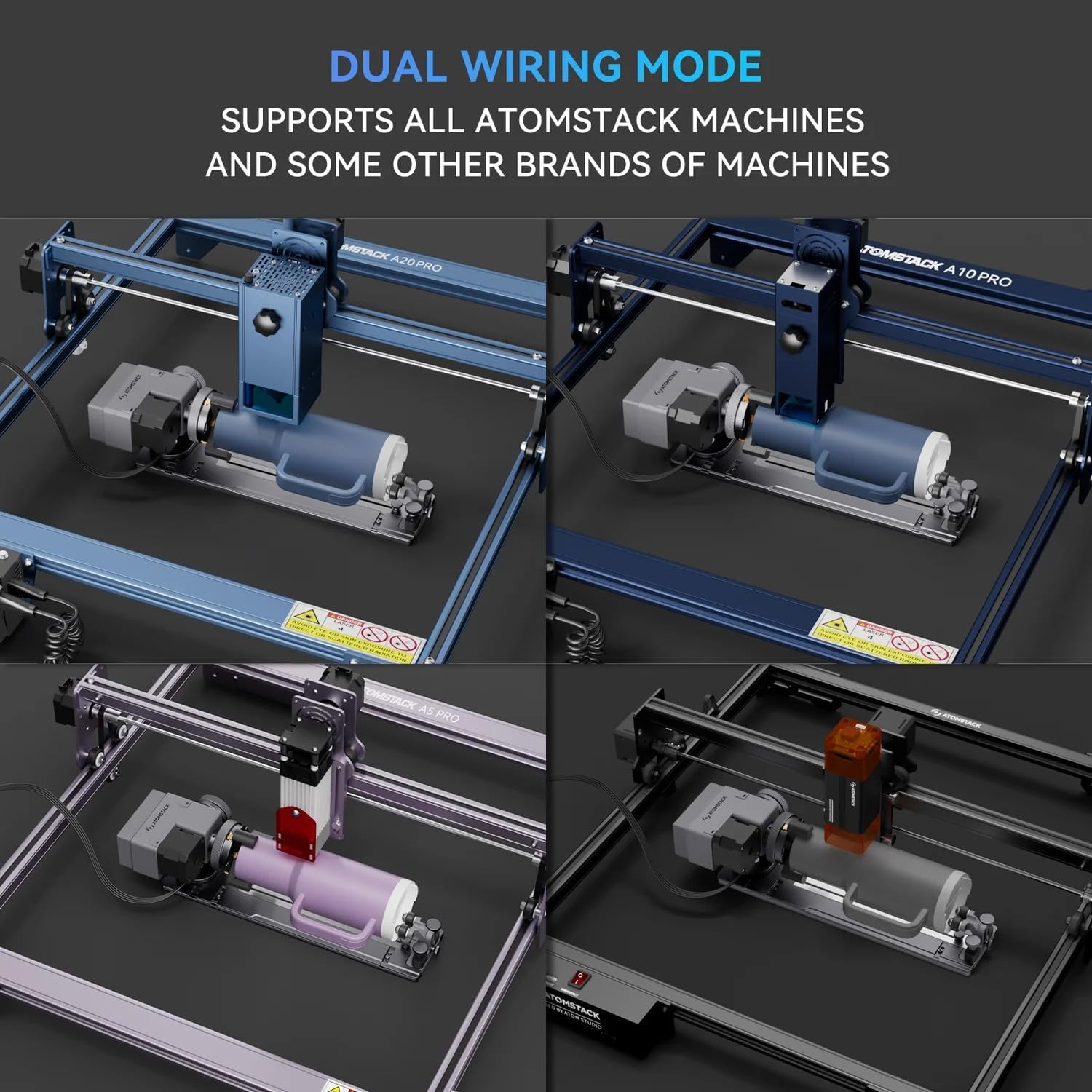ATOMSTACK R8 Pro Laser Rotation con Mandrini e Rulli - immagine 8