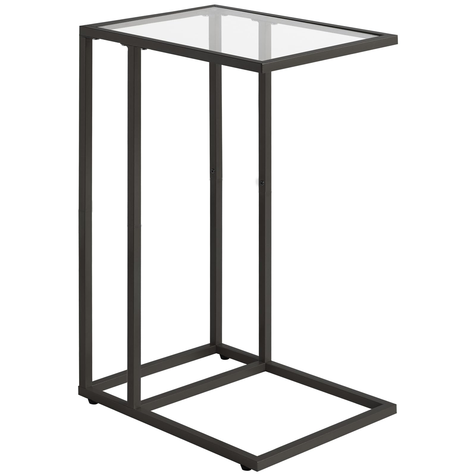 Ymyny Tavolino Basso a C in Vetro Temperato, Nero