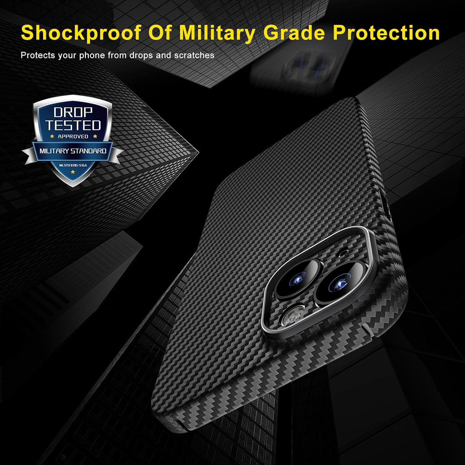 Memumi Custodia Fibra Aramidica 1500D per iPhone 15 - immagine 6