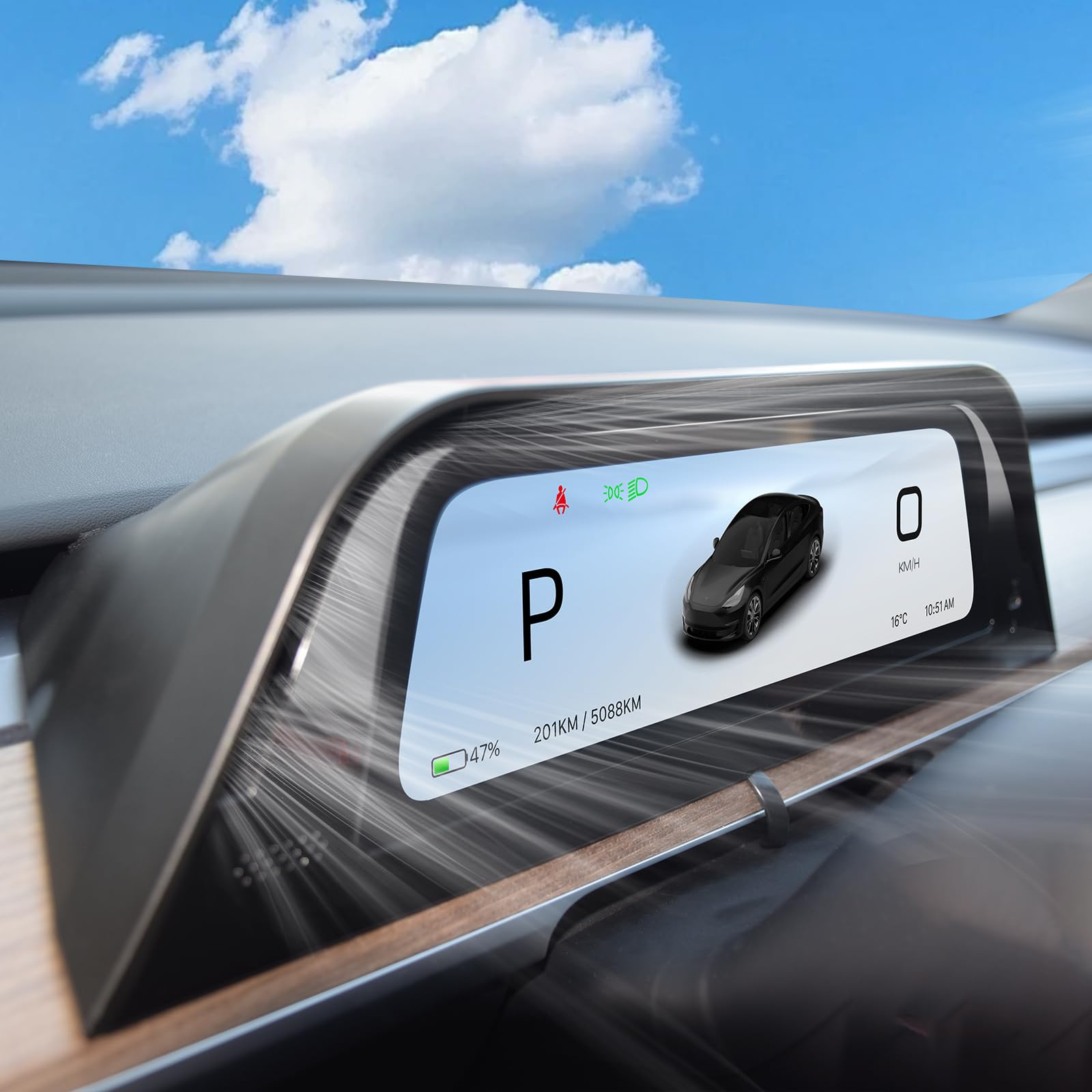 Heads Up Display 9.66" per Tesla Model Y/3