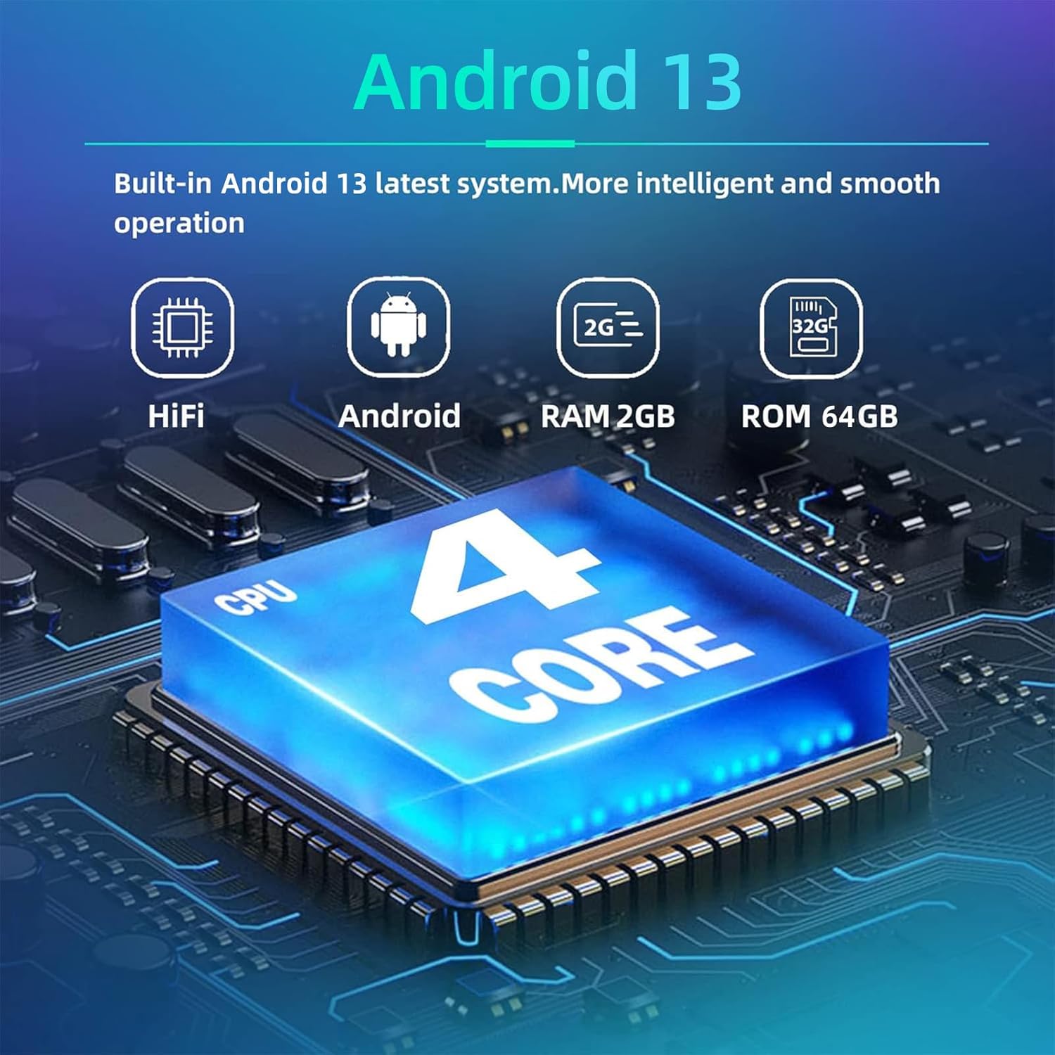 Podofo Autoradio Android 2 Din 9" con Wireless Carplay - immagine 2