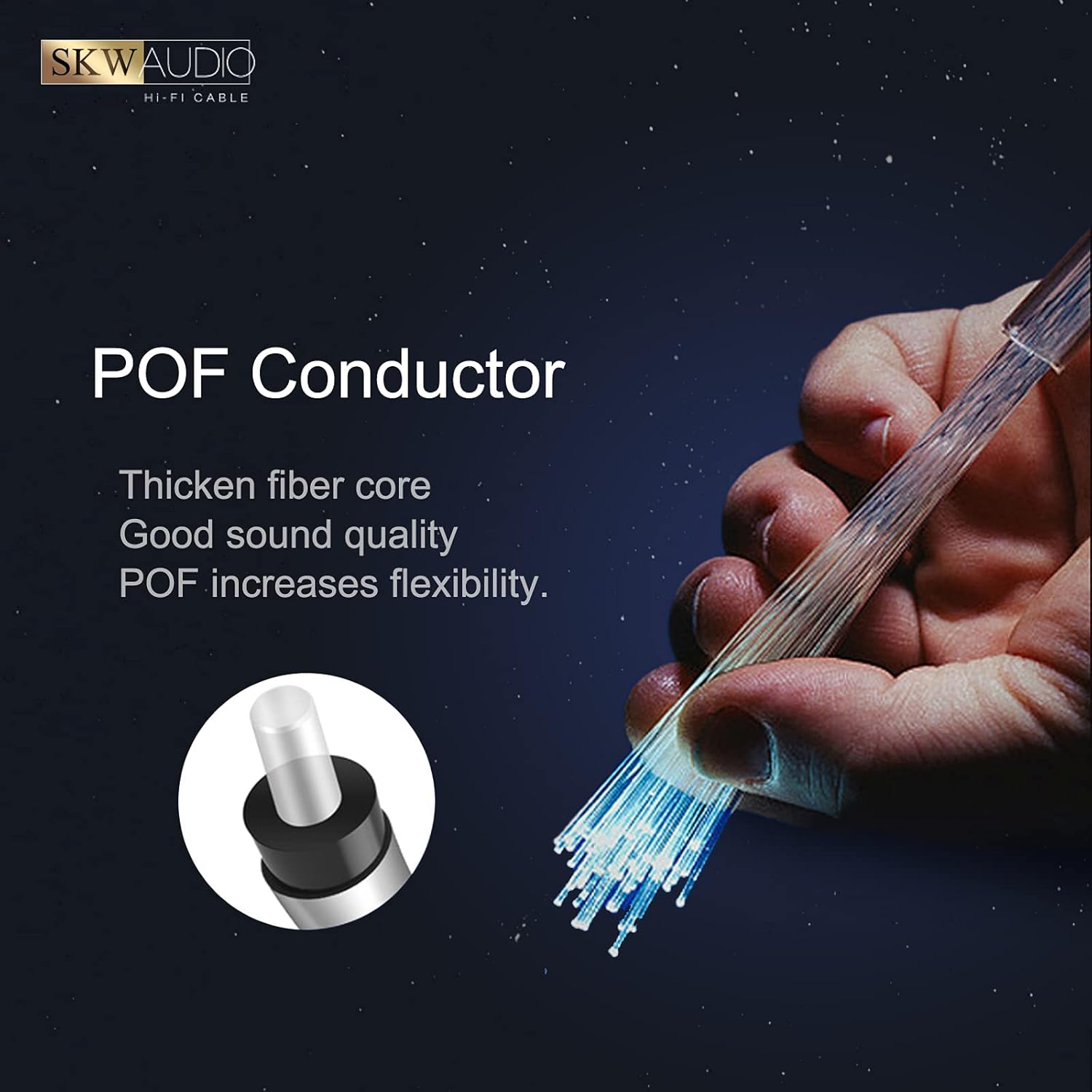 Skw Cavo Ottico Audio Digitale Toslink Platinum 5M, Grigio - immagine 3