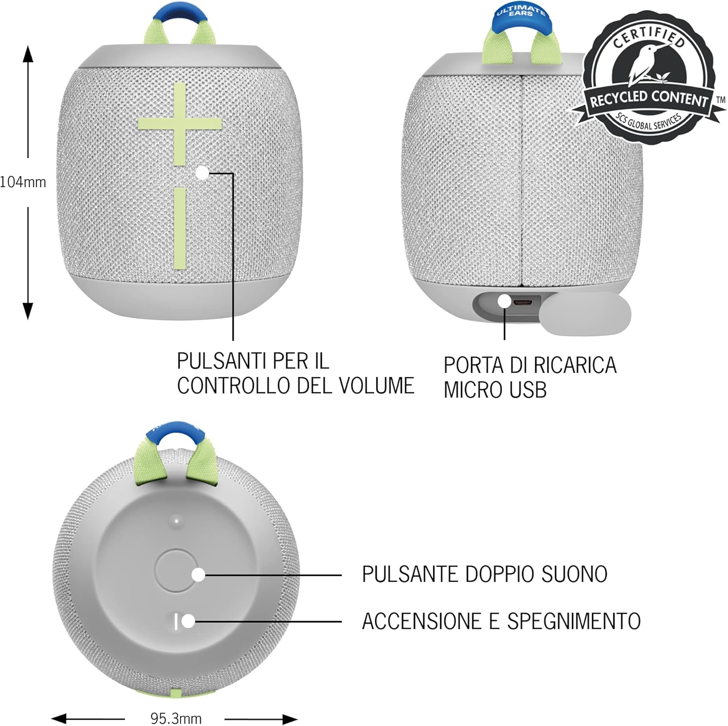 Ultimate Ears WONDERBOOM 3 - Altoparlante Bluetooth, Verde - immagine 7