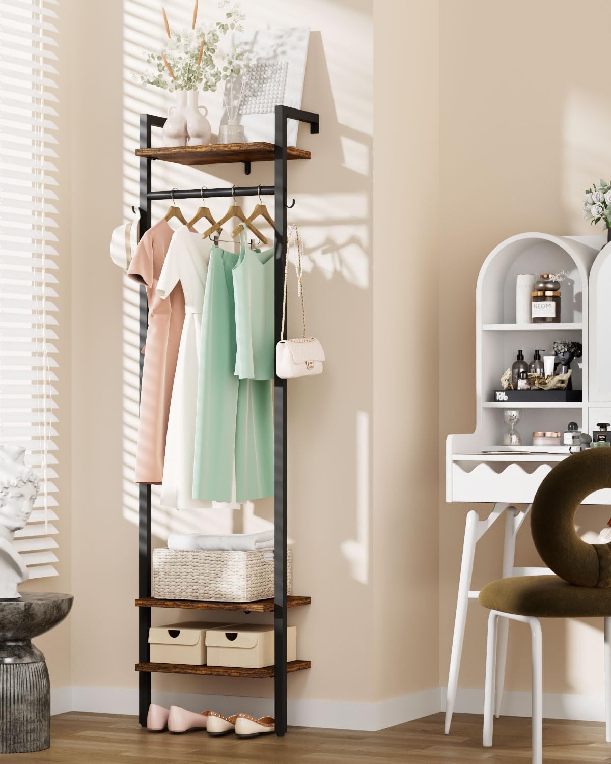 Ymyny Appendiabiti da Parete 180CM, Marrone Rustico - immagine 3