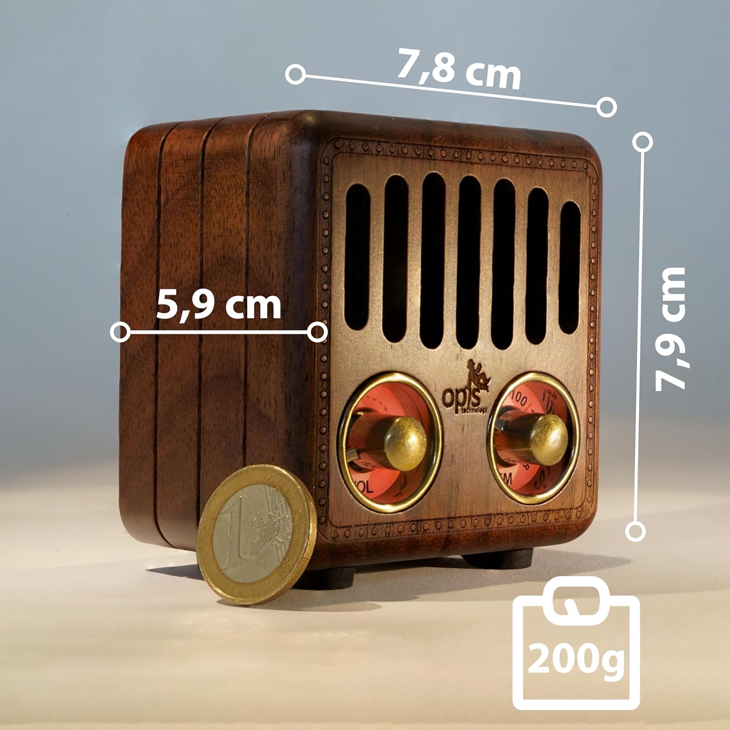 Opis Radio 2: Cassa Bluetooth Legno Ricaricabile - immagine 4