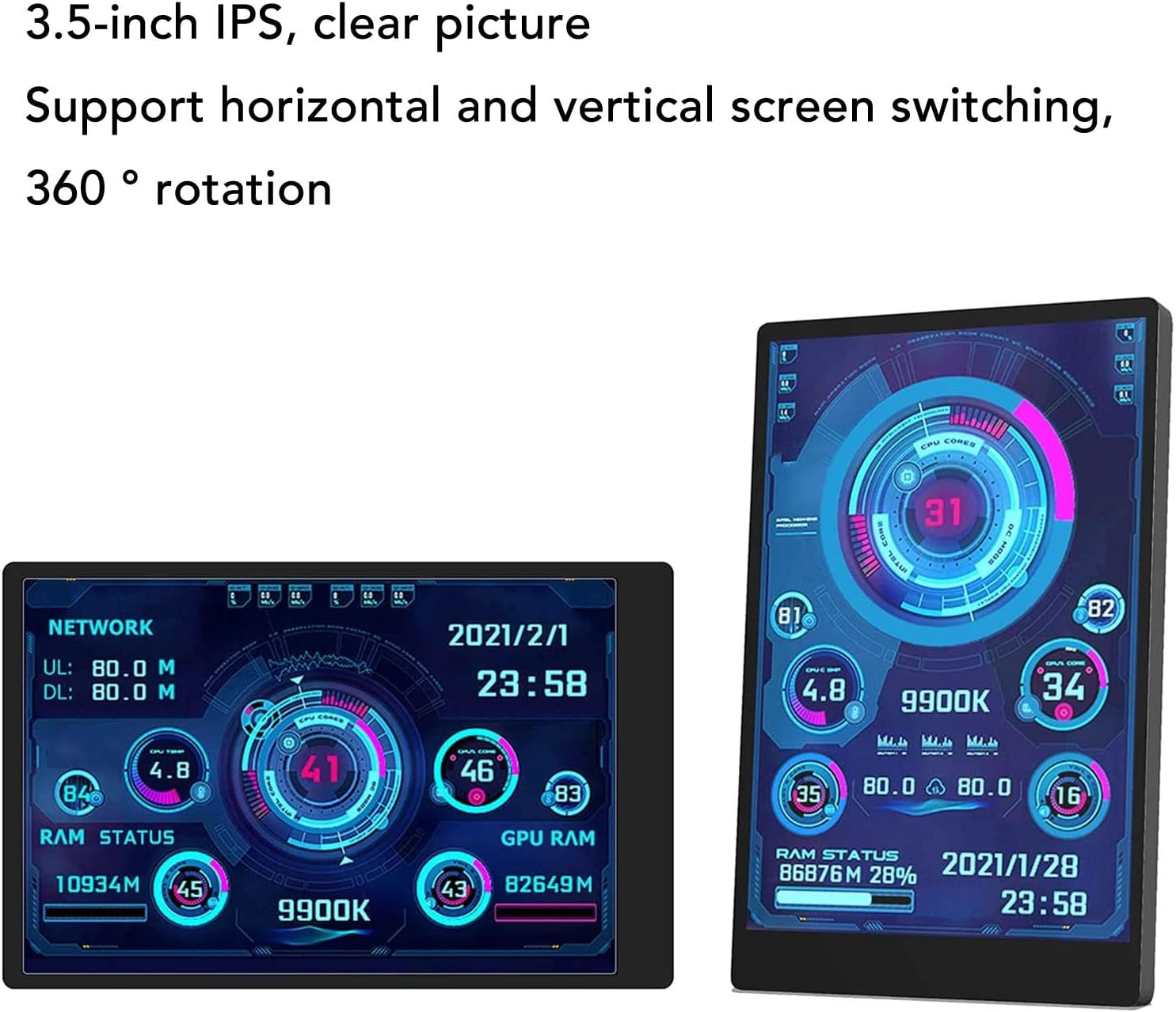 Dpofirs Mini Schermo USB 3.5 Pollici IPS per Windows - immagine 3