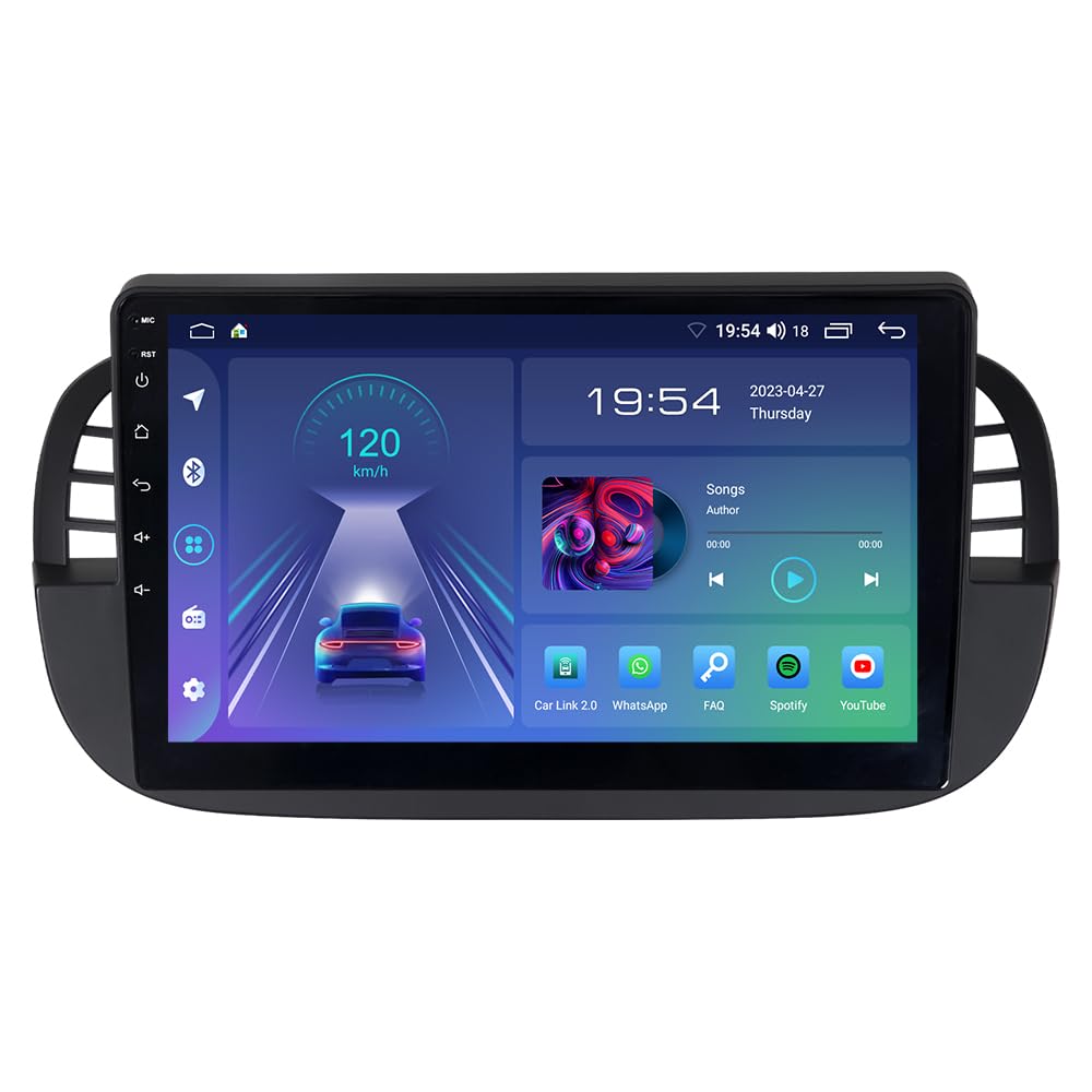 Acavica Autoradio Android 9 pollici per Fiat 500 2007-2015