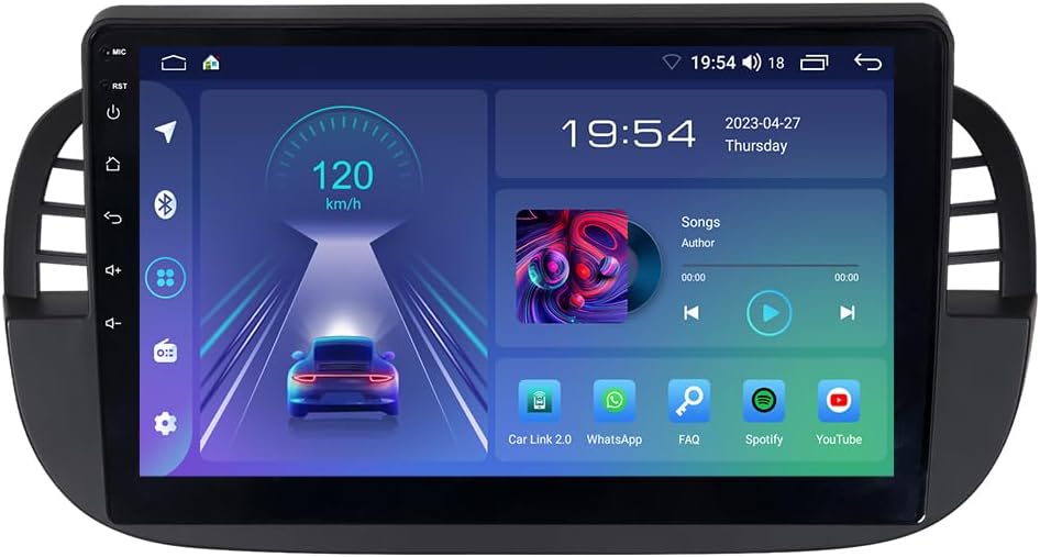 Acavica Autoradio Android 9 pollici per Fiat 500 2007-2015 - immagine 1