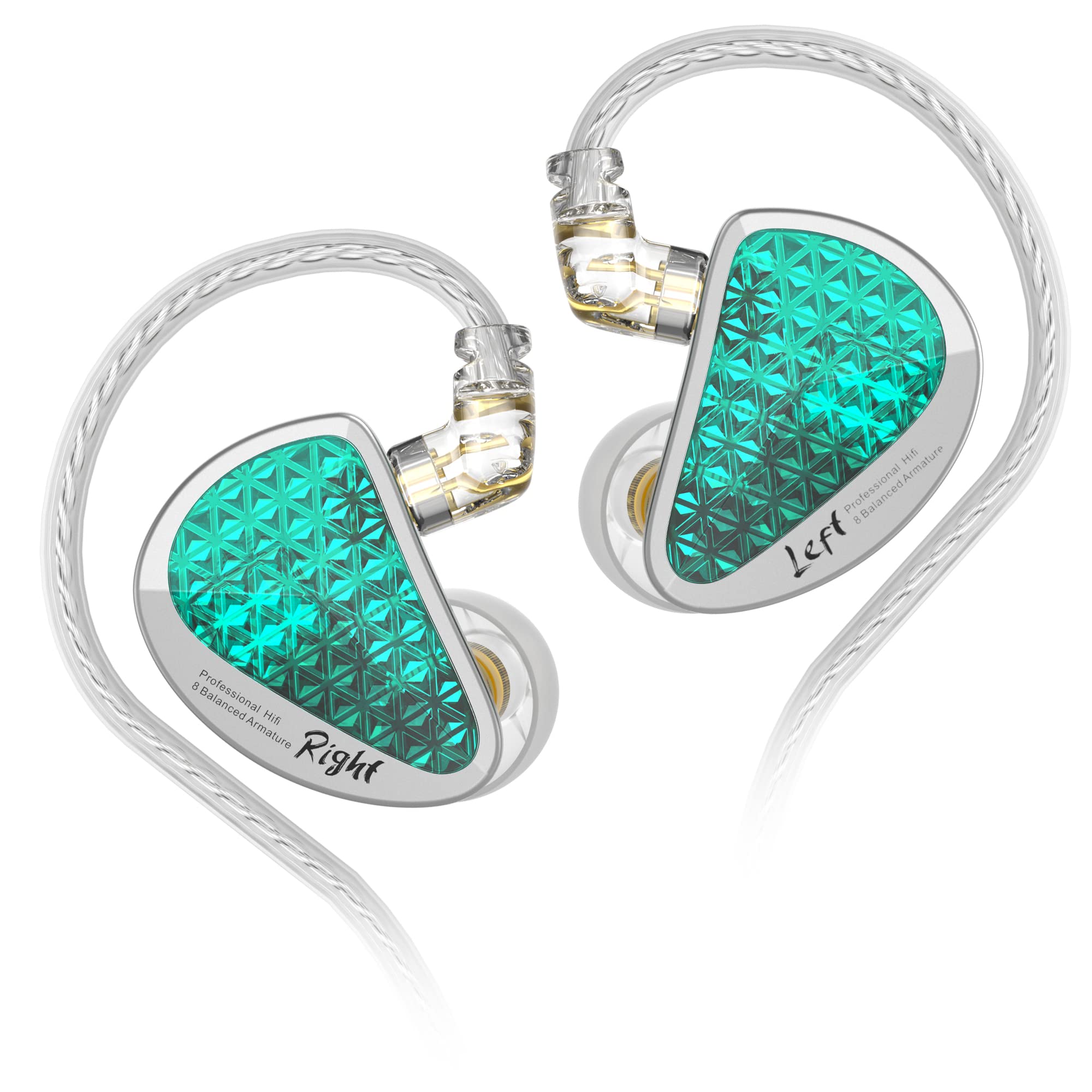 Linsoul KZ AS16 Pro - Auricolari HiFi 16BA, Cyan