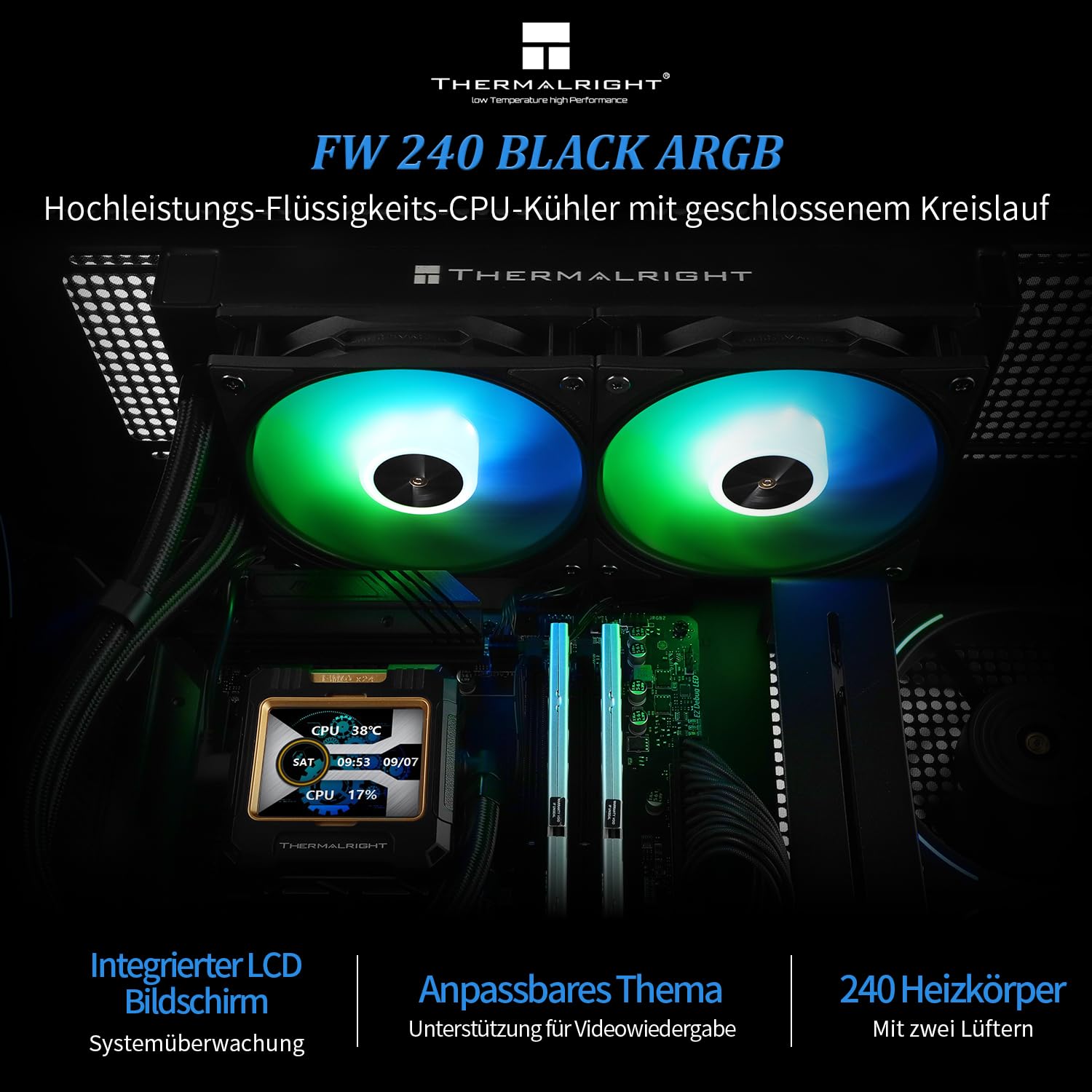 Thermalright FW240 Black ARGB CPU Water Cooler - immagine 2