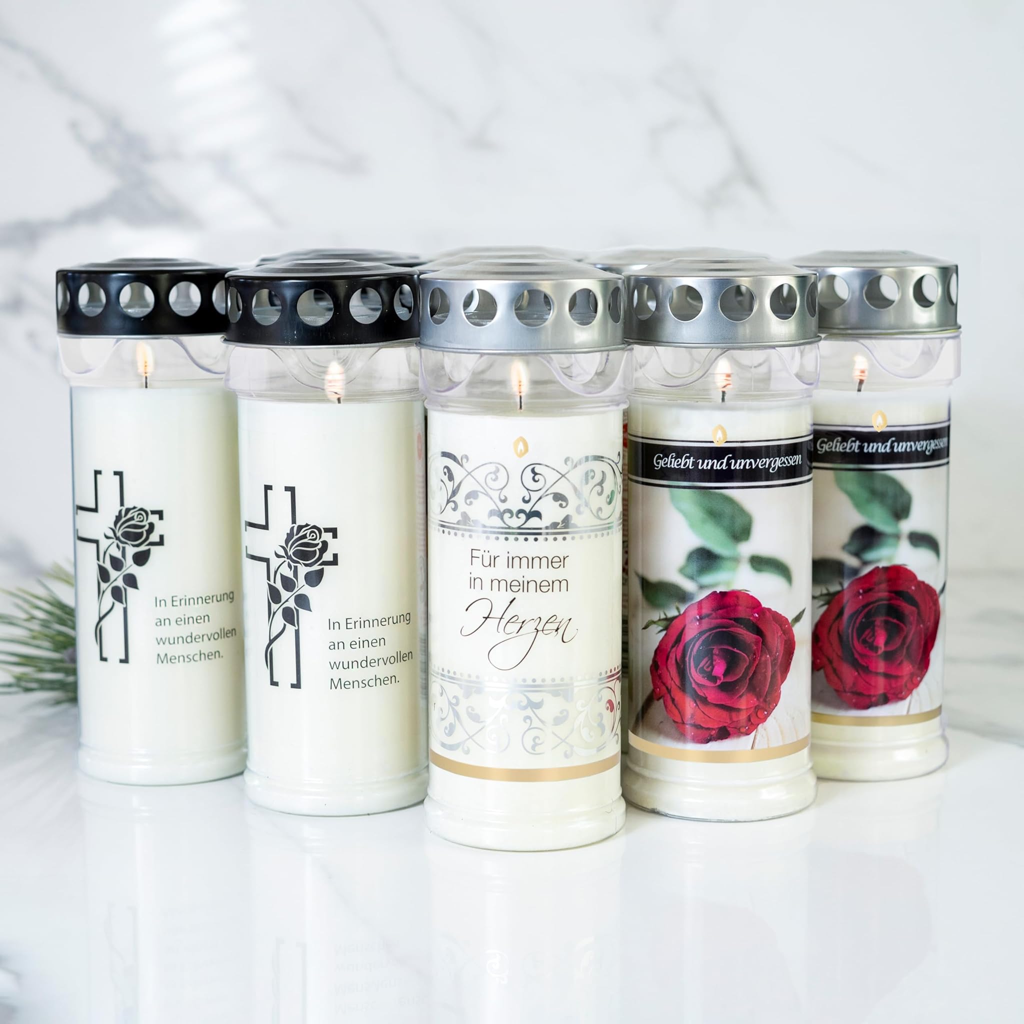 Hofer Candele Lume Funerario 7 Giorni - 12 Pezzi