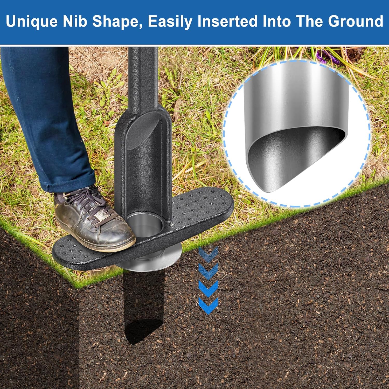 Strumento per Trapiantare Erba con Manico Lungo - immagine 3