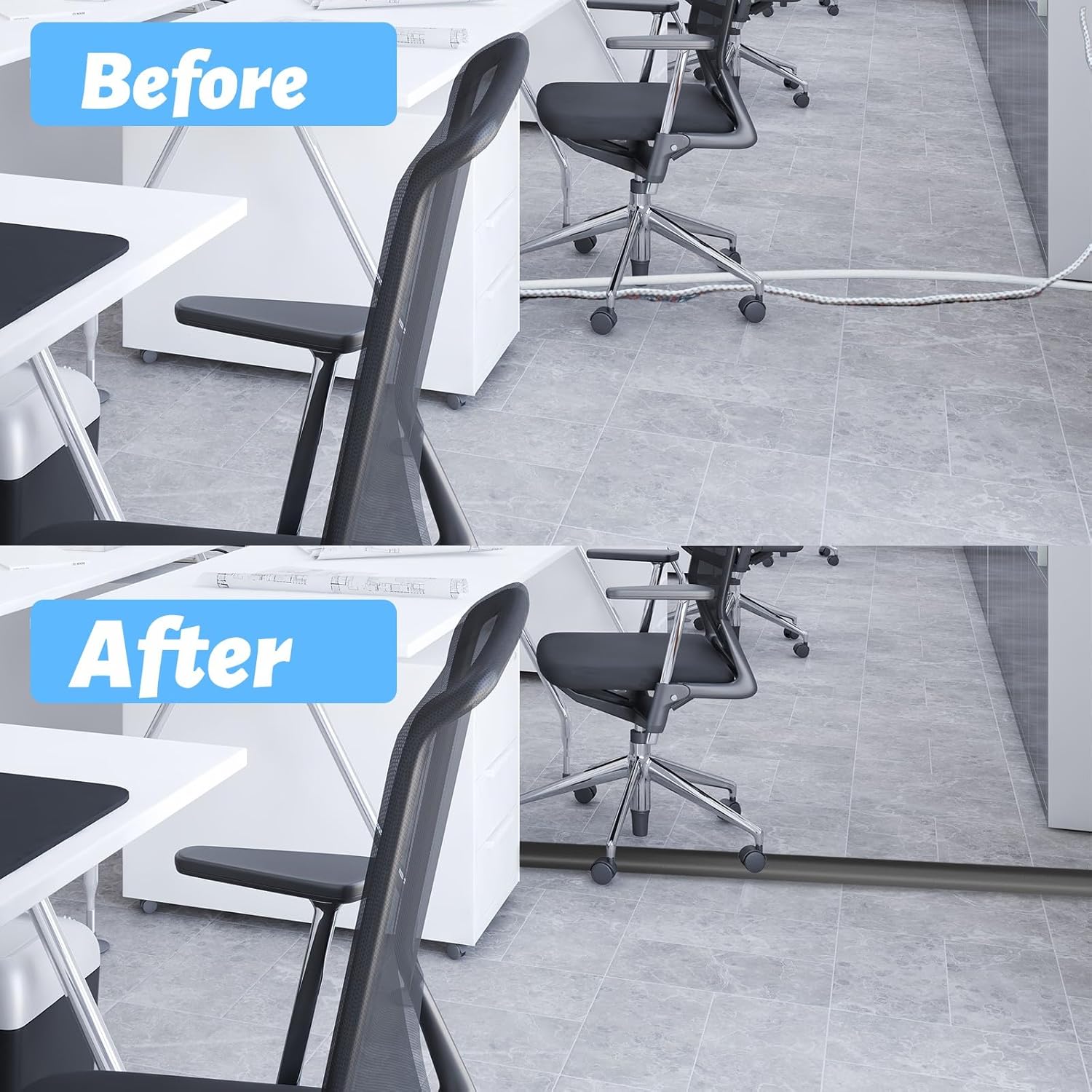 DIKARYA Canalina Passacavi Pavimento 10Mx5cm, Nero - immagine 3