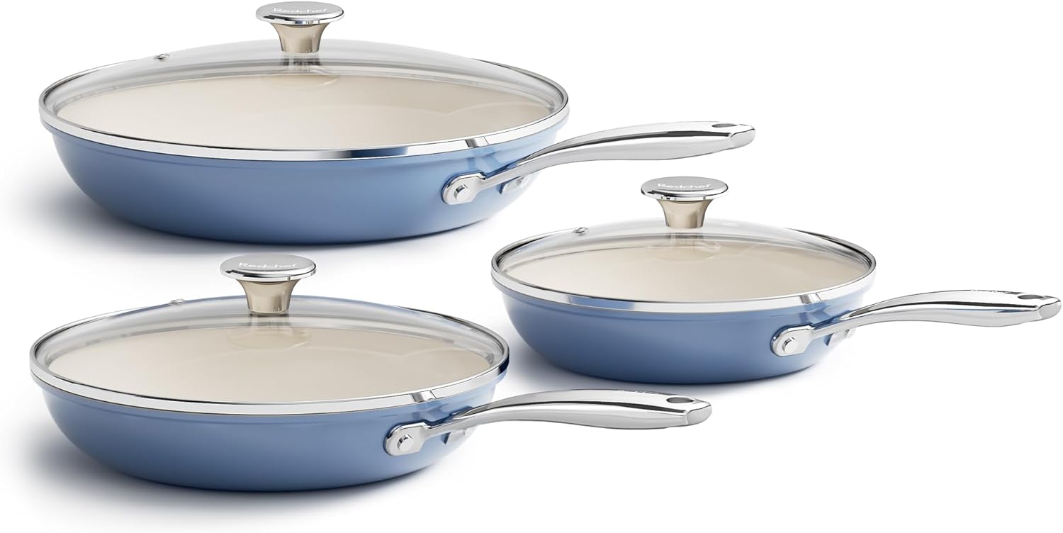 Redchef Set 6 Padelle Ceramica Induzione, Blu - immagine 1