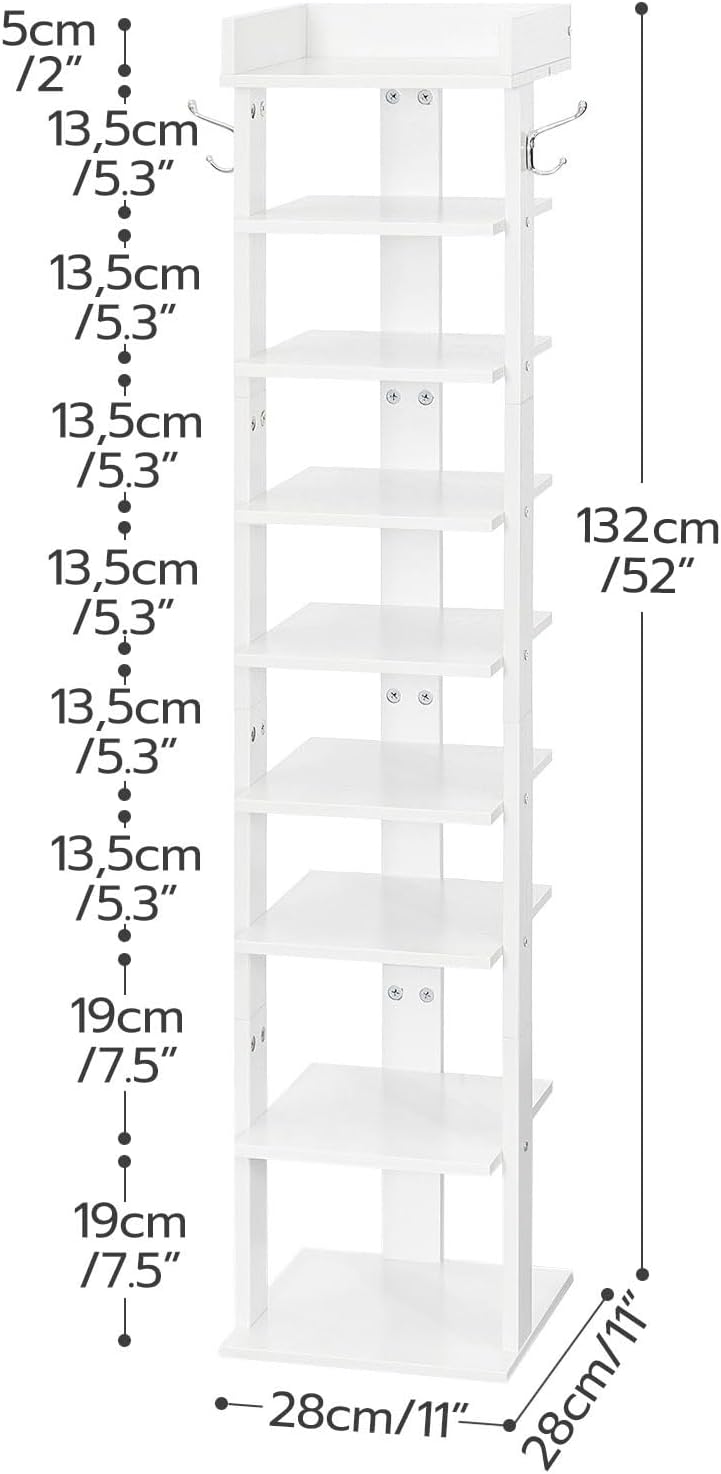 Hoobro Scarpiera a 9 Ripiani con Bordi Rialzati e 2 Ganci - immagine 8