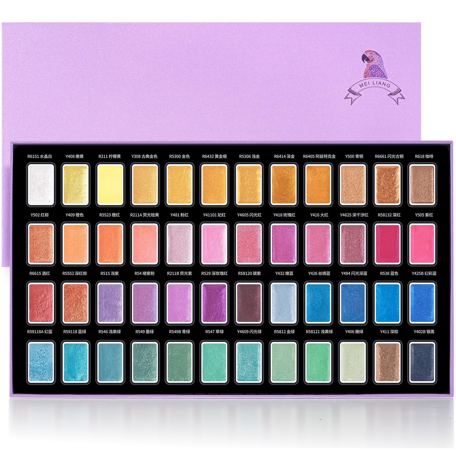 Set Acquerelli Metallizzati 48 Colori Perlati e Scintillanti