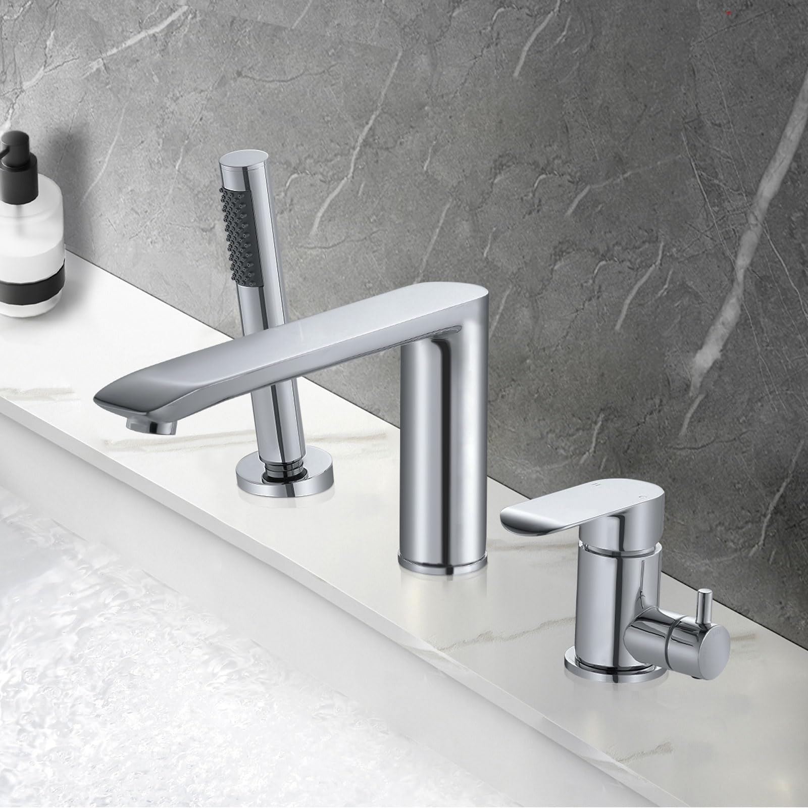 Phasat Rubinetto Vasca da Bagno 3 Fori, Cromo