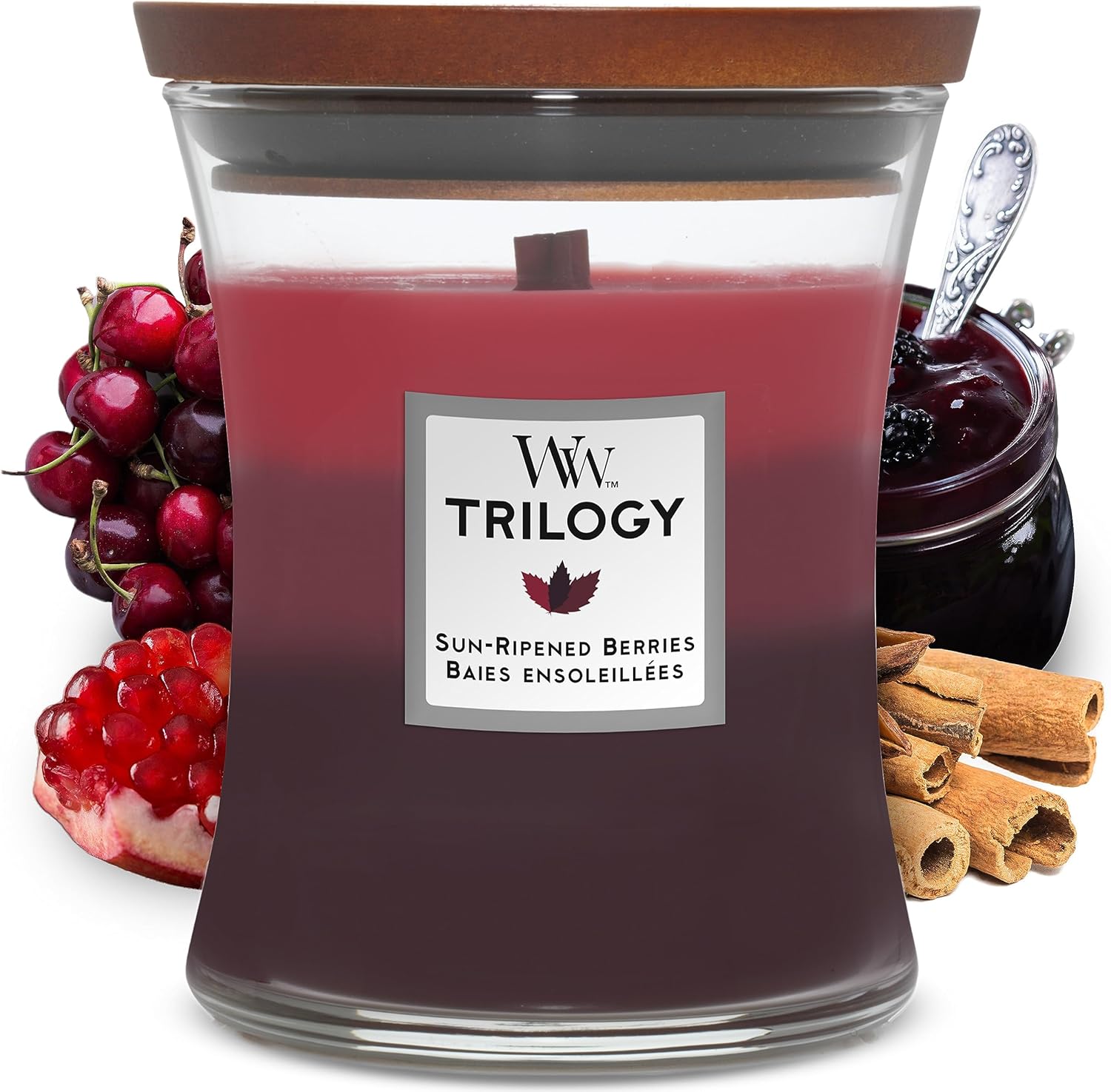 Woodwick Trilogy Candela Media - Frutti di Bosco - immagine 1