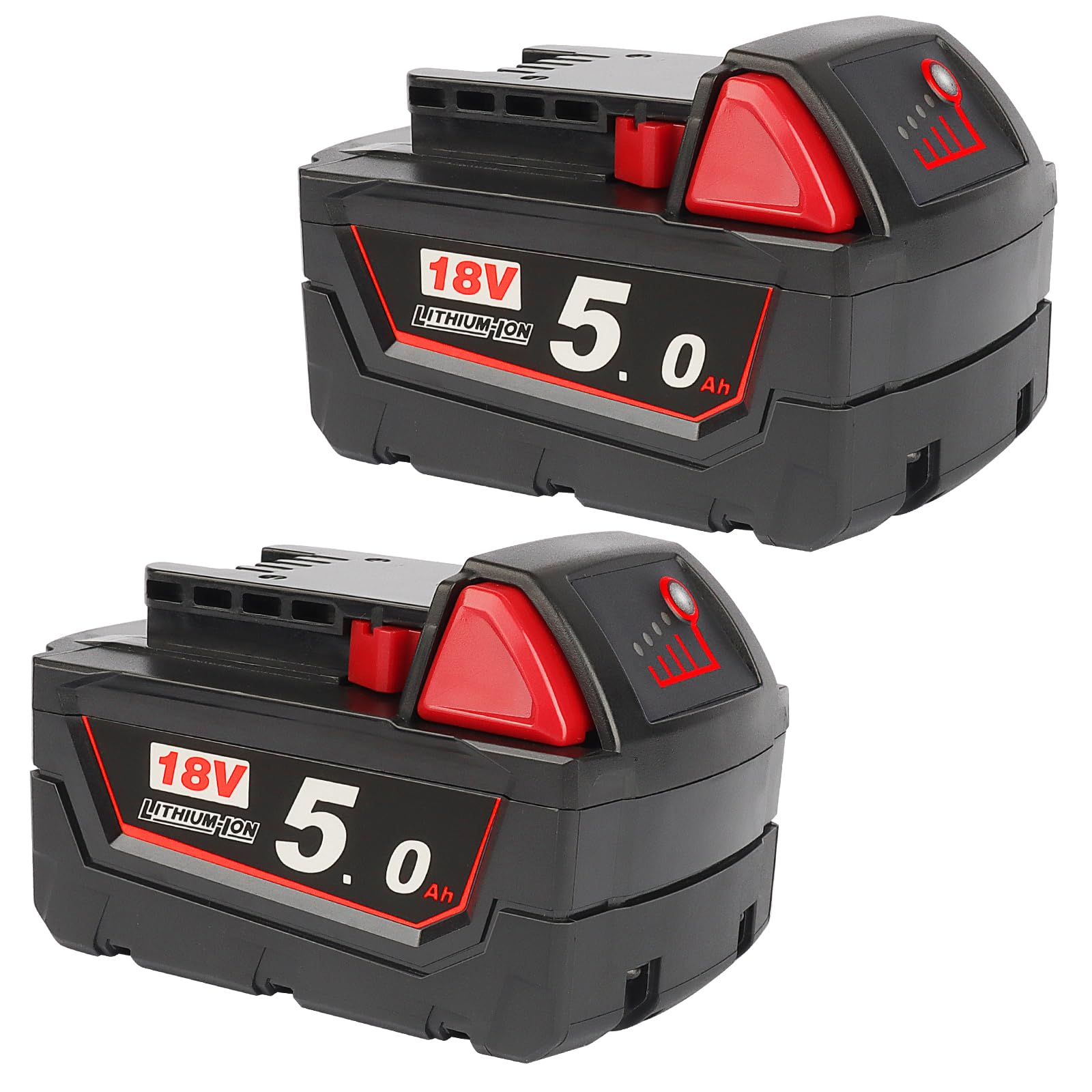 2 Pezzi Batteria di ricambio M18 B5 18V 5,0 Ah
