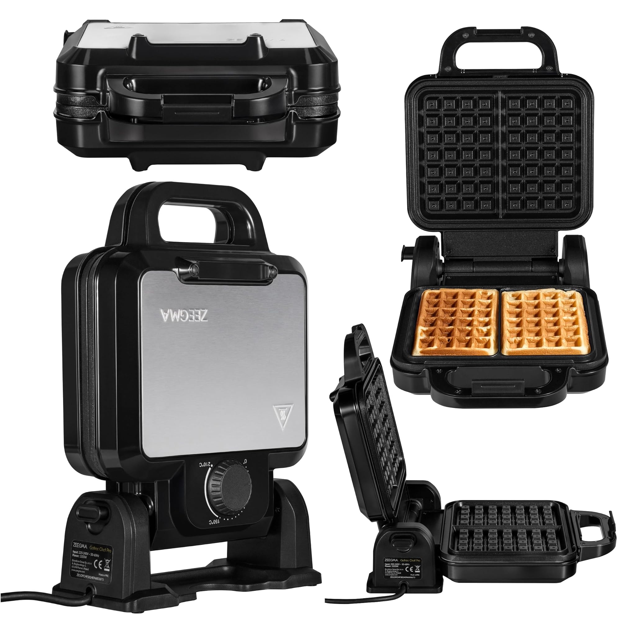 Zeegma GOFREE CHEF PRO - Piastra Waffle Doppia 1200W