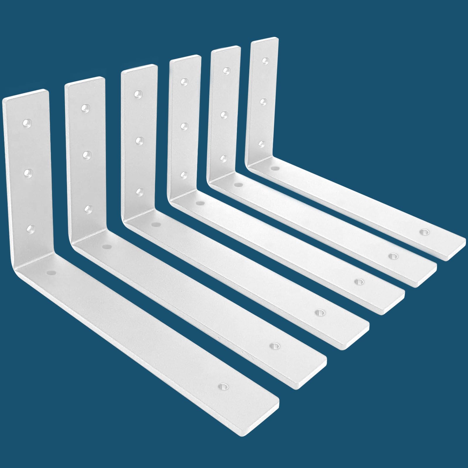 Mloqi 6 Staffe per Mensole Pesanti Industriali 30cm