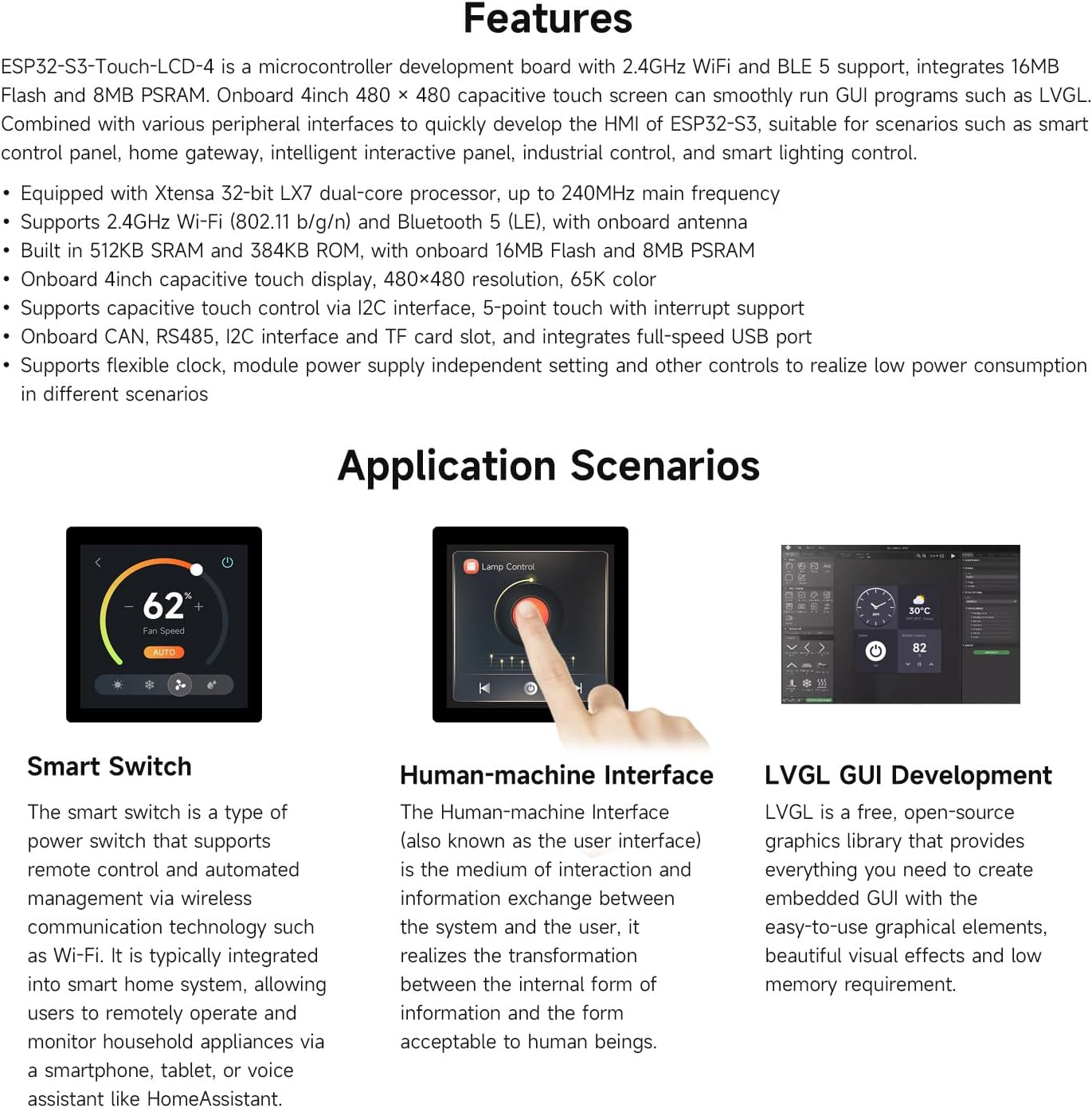 Waveshare ESP32-S3 4inch Touch Display Development Board - immagine 4