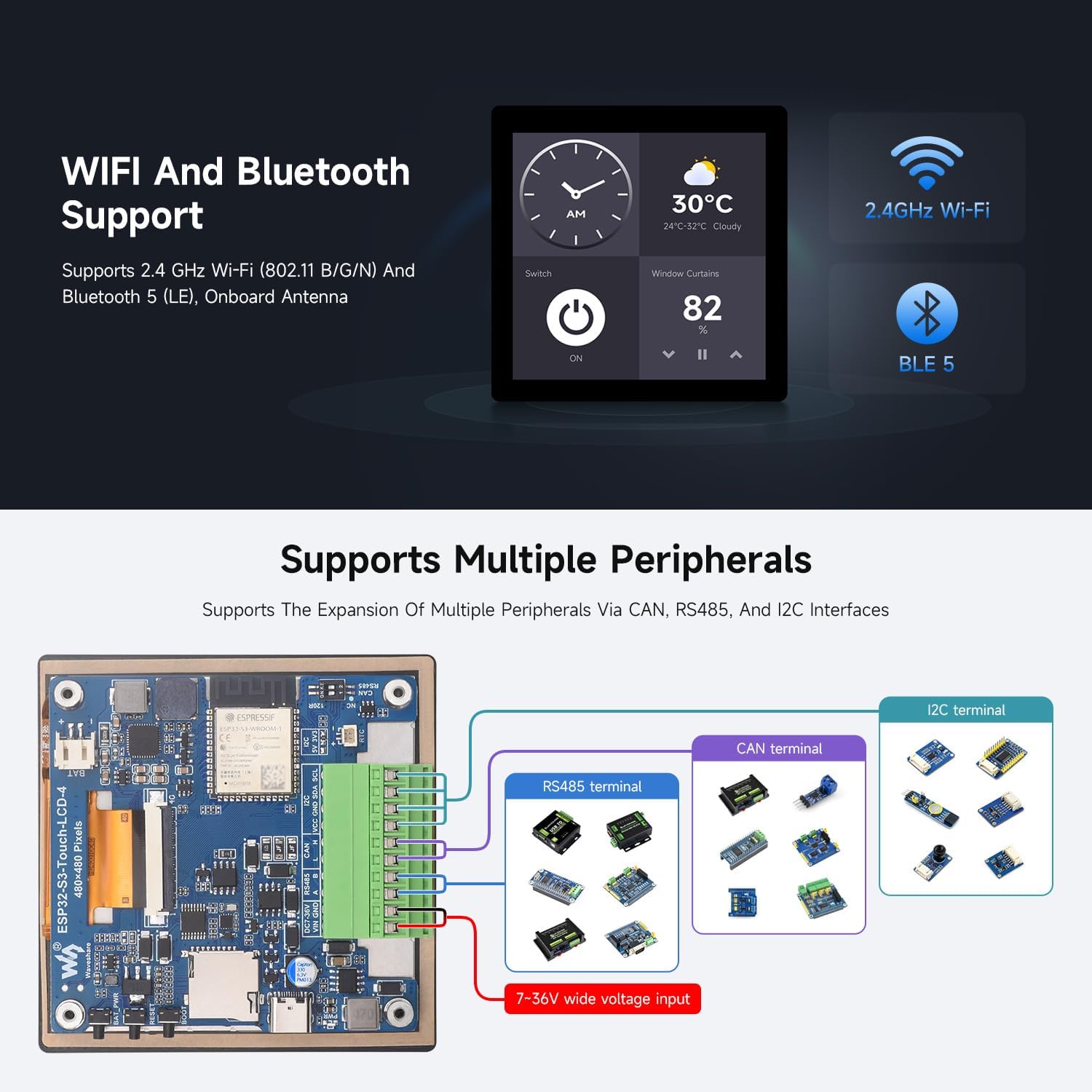 Waveshare ESP32-S3 4inch Touch Display Development Board - immagine 6