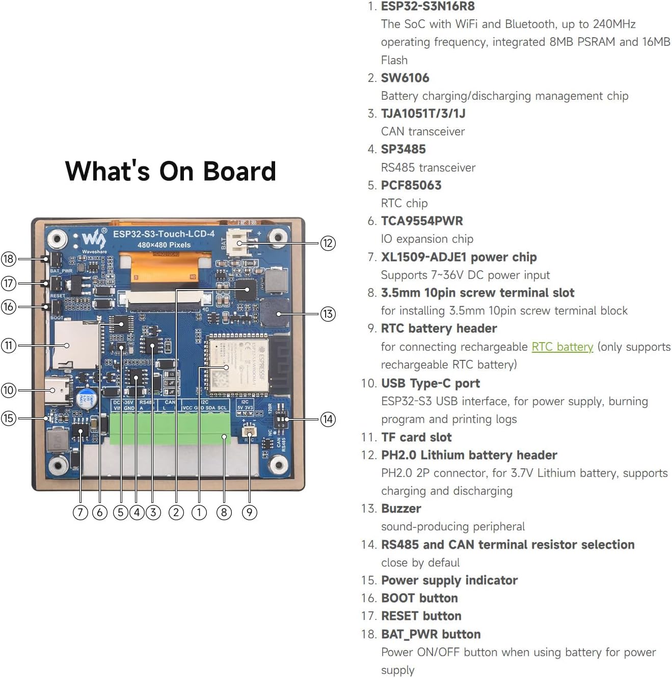 Waveshare ESP32-S3 4inch Touch Display Development Board - immagine 7