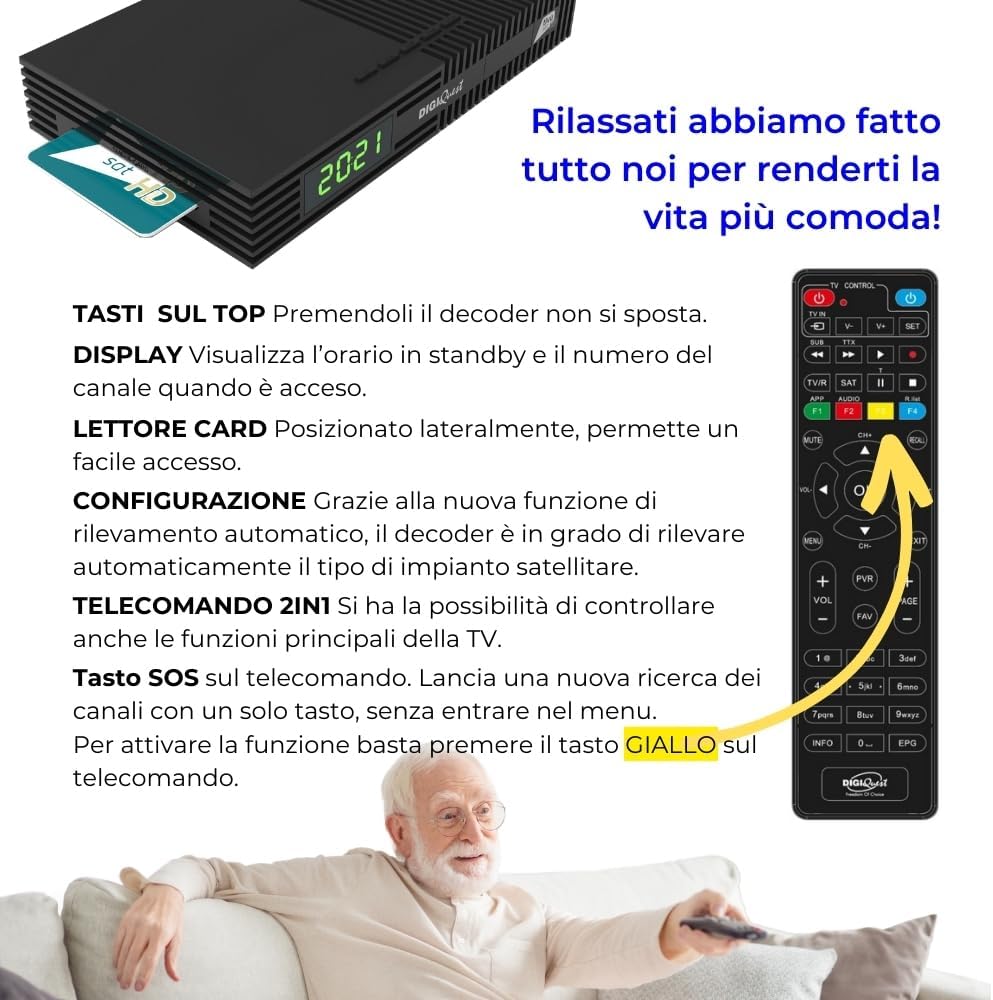 Digiquest Decoder Tivùsat Ti9 DVB-S2 - immagine 8