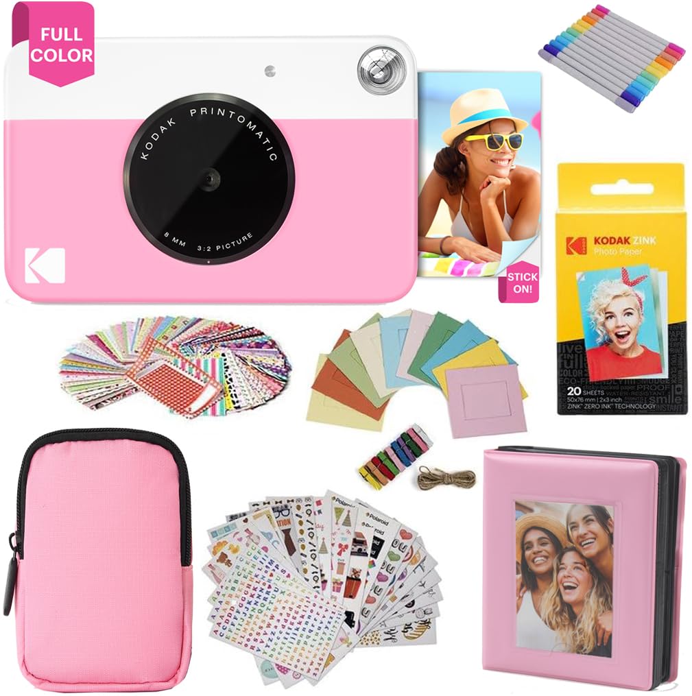 Kodak Printomatic Fotocamera Istantanea + Accessori, Rosa