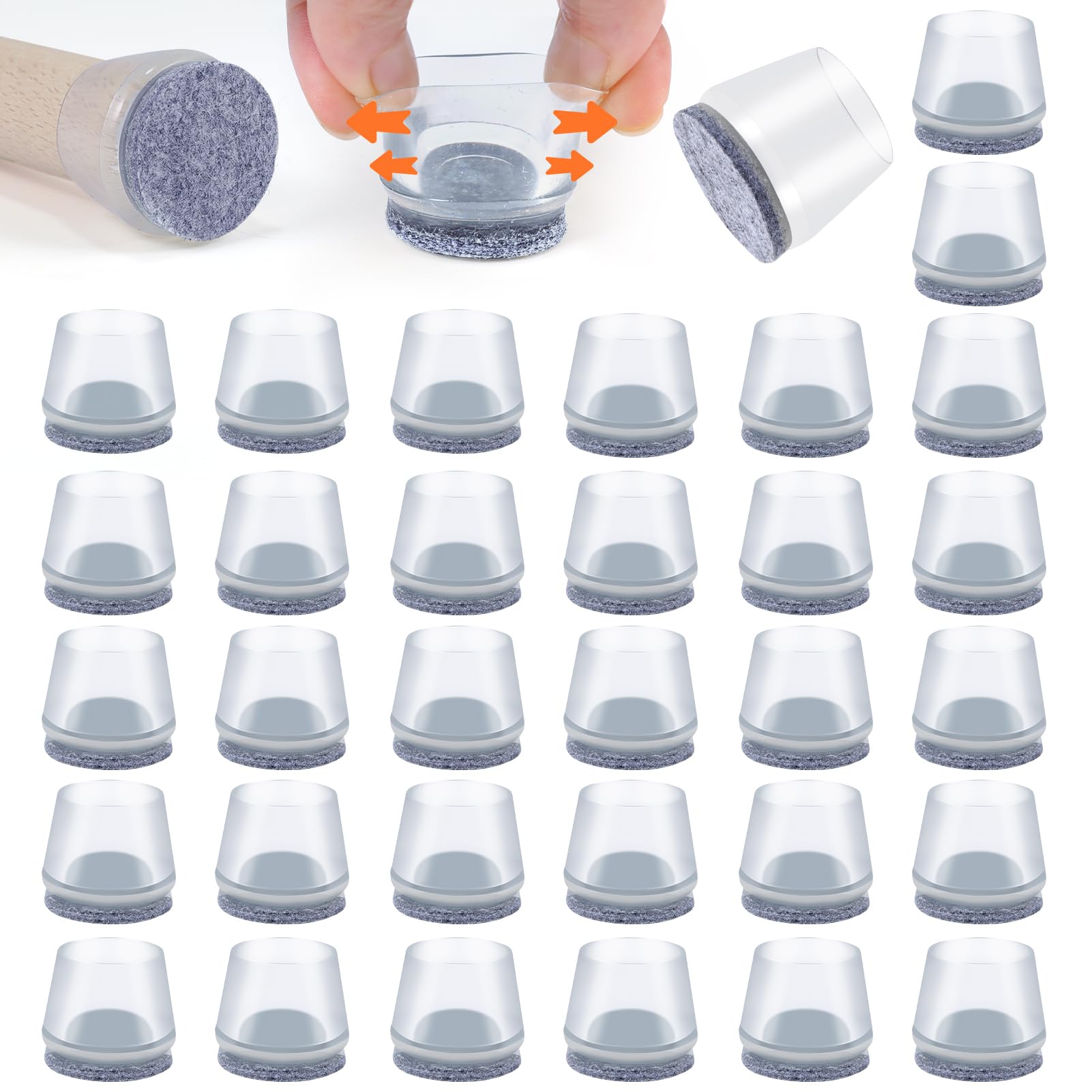 Vabneer Tappi Sedie Silicone con Feltrini (16 pz)