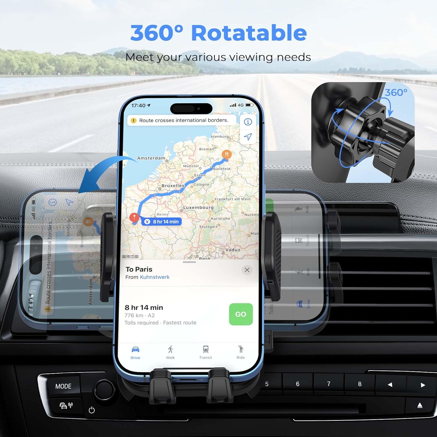 Brencco Porta Cellulare Auto con Gancio Super Stabile - immagine 4