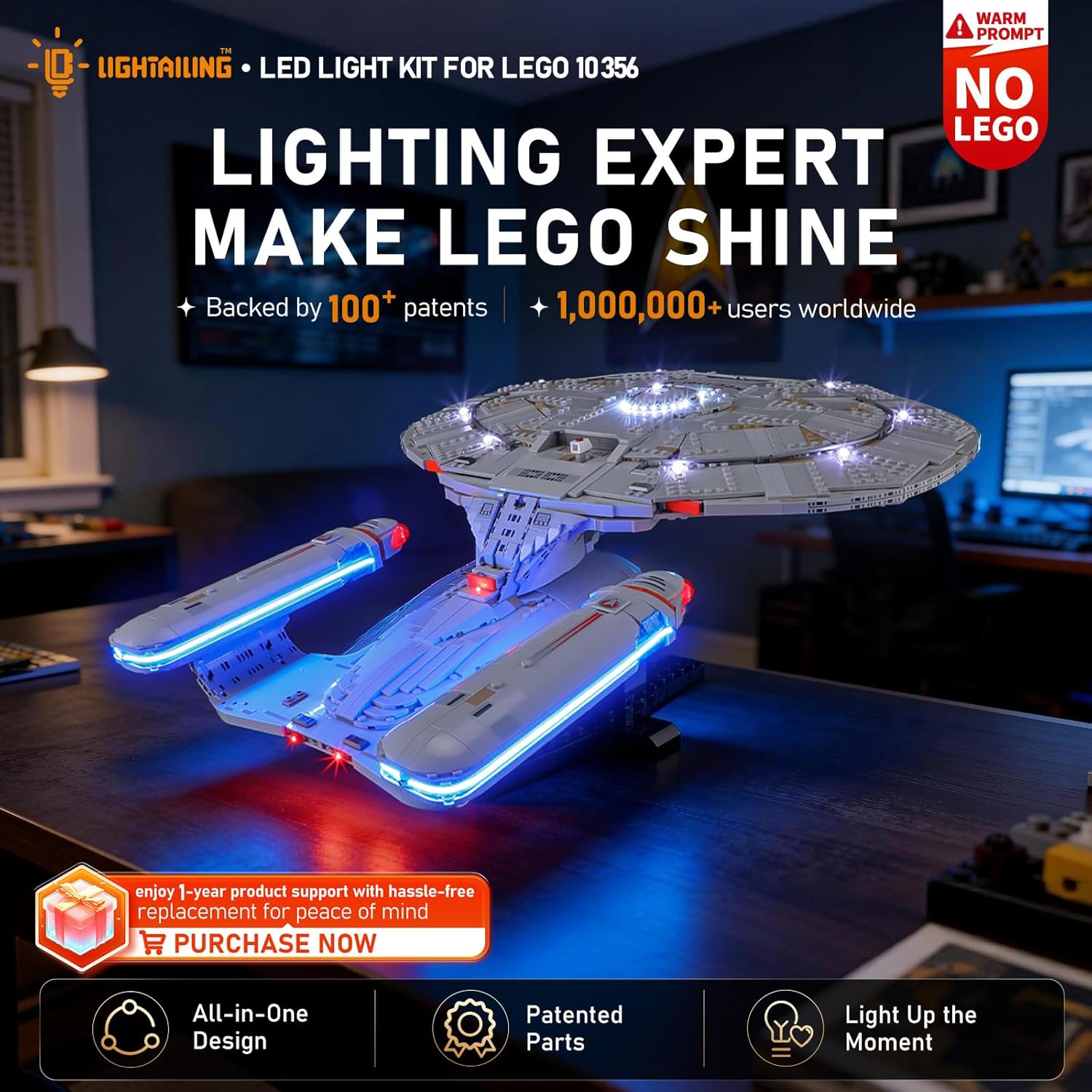 Lightailing Set Luci Led per Lego-10356 Star Trek - immagine 2