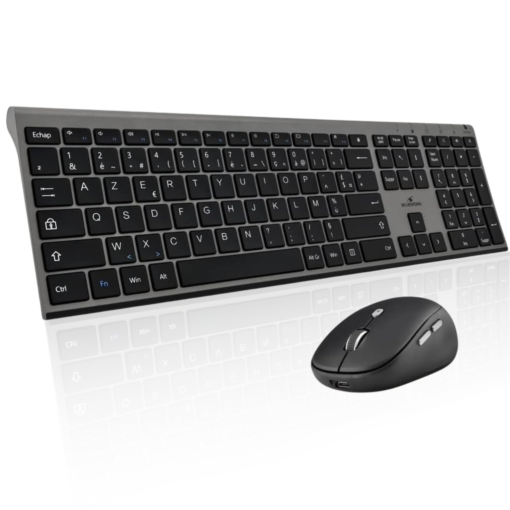 BlueElement Set Tastiera e Mouse Wireless AZERTY FR