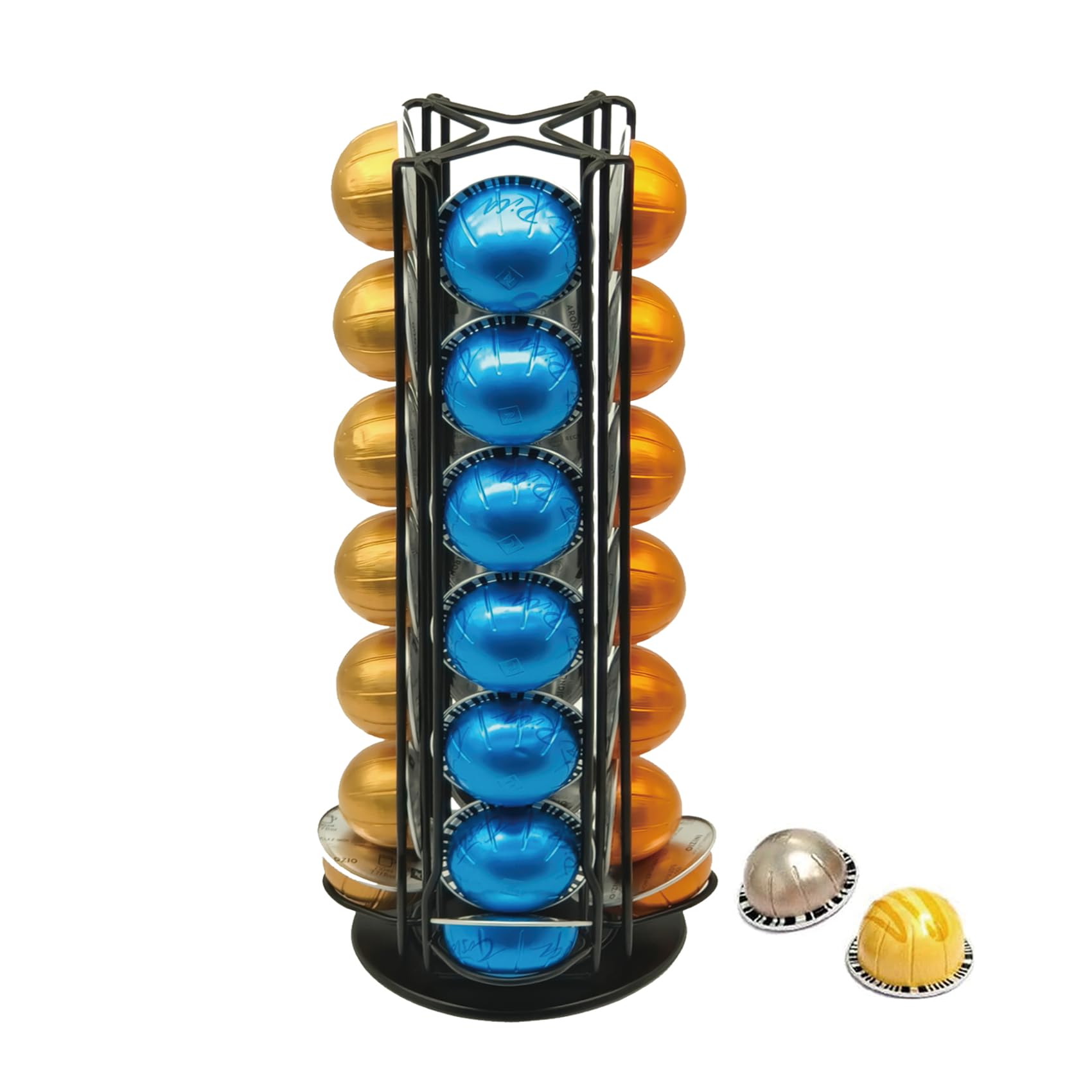 Maxmiuly Supporto Rotante per Capsule Nespresso Vertuo, Nero