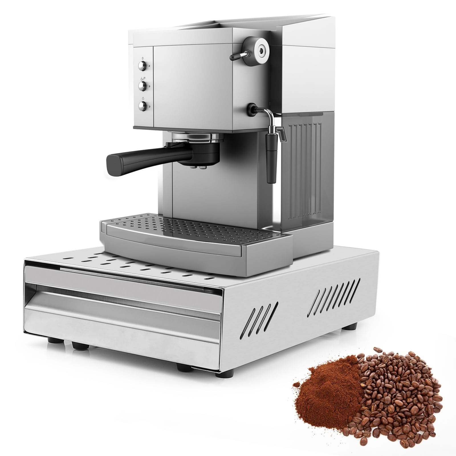 EFUTURETIME Knock Box Espresso Caffè in Acciaio Inox, Argento