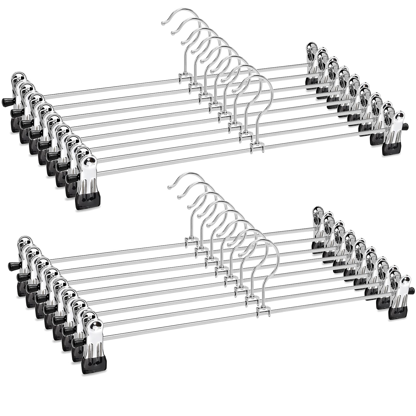 Amber Home 20 Pezzi Grucce Metalliche 40cm Cromo