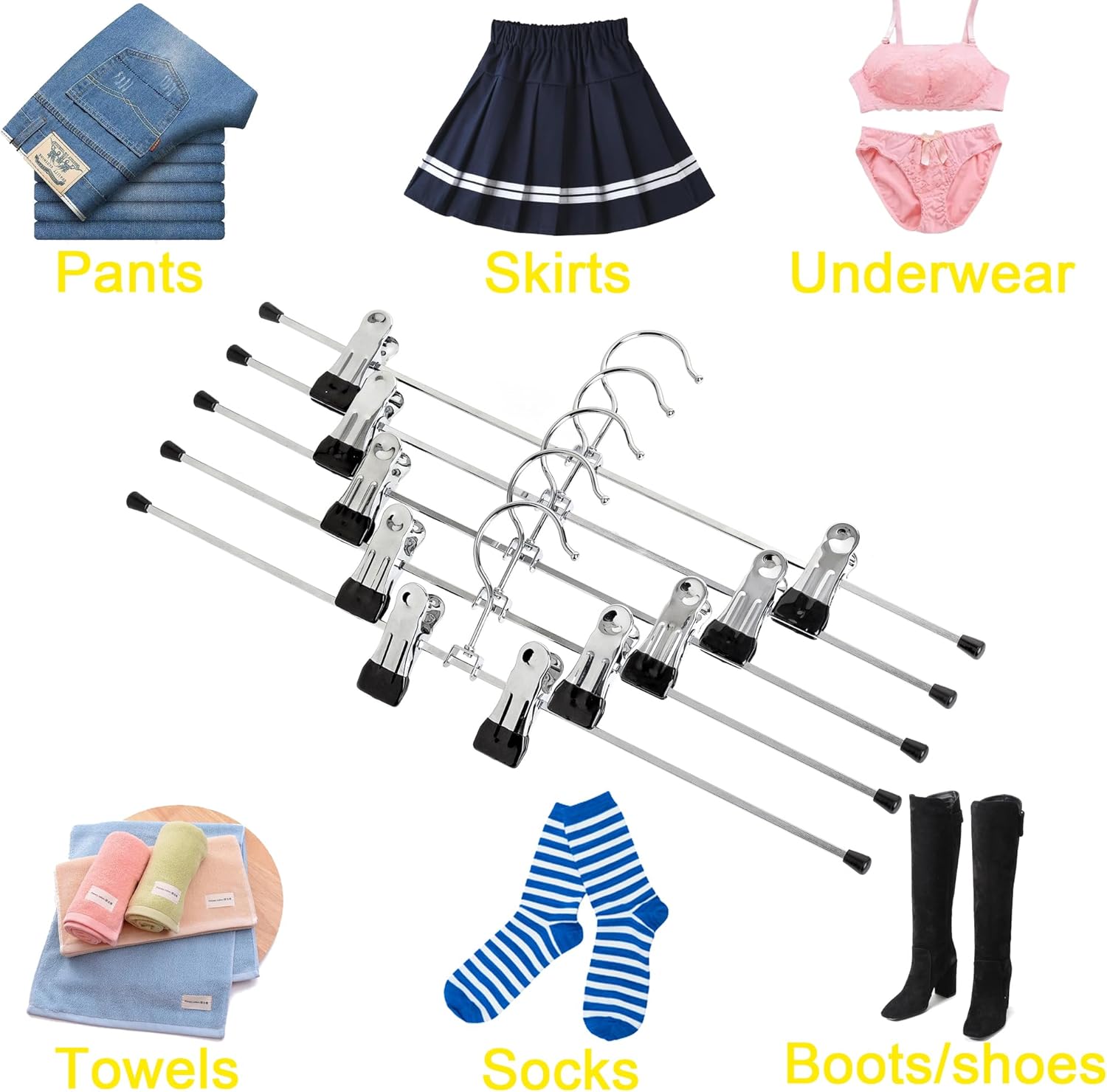 Amber Home 20 Pezzi Grucce Metalliche 40cm Cromo - immagine 3