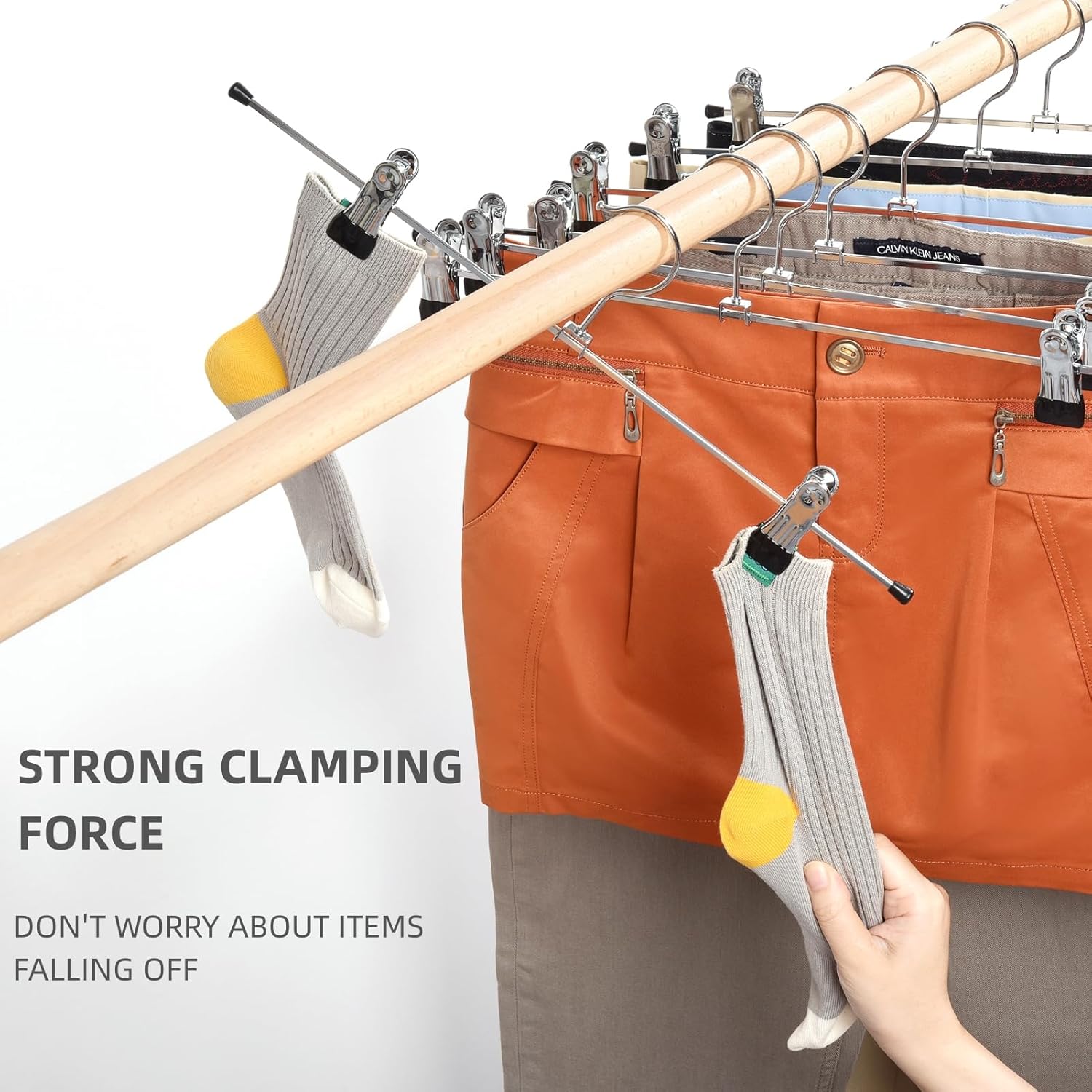 Amber Home 20 Pezzi Grucce Metalliche 40cm Cromo - immagine 5