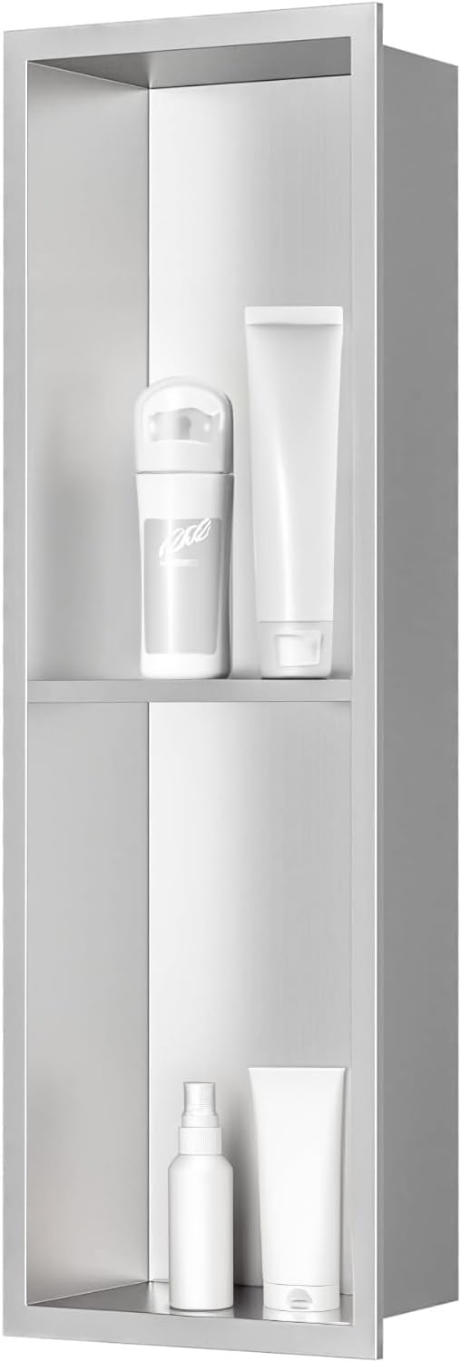 Sunrik Nicchia Doccia Incasso in Acciaio Inox 60x20x10cm