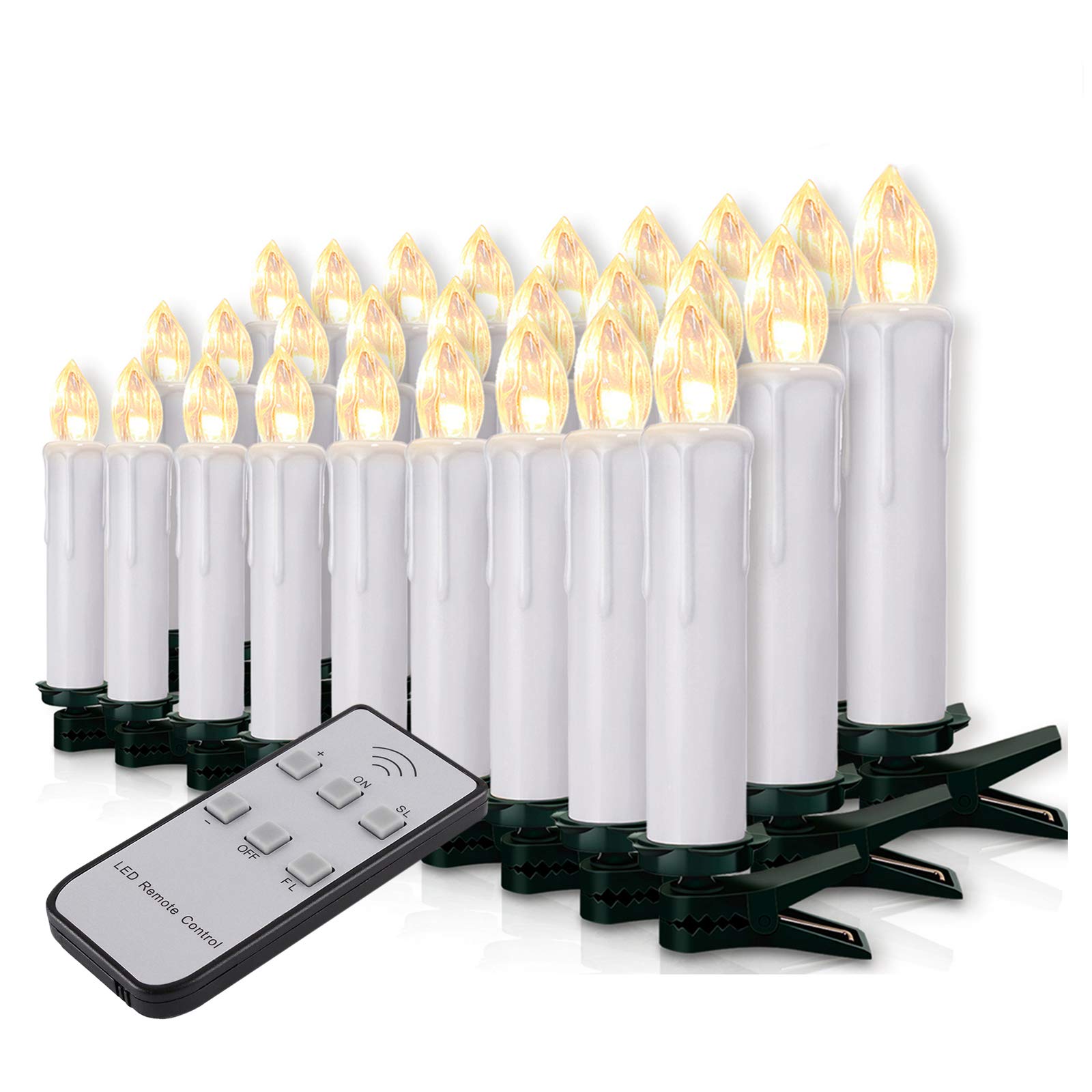 Miafamily - Set Candele Natalizie LED Wireless con Telecomando